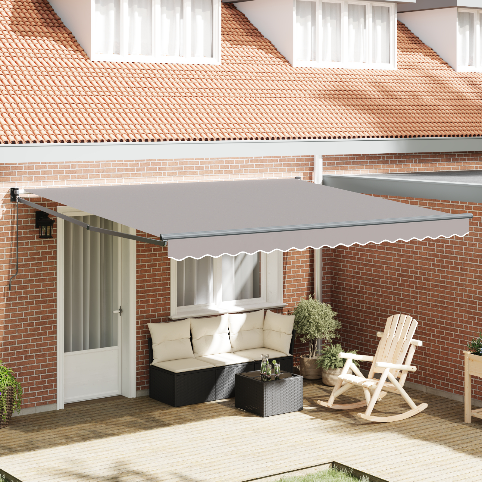 vidaXL Cortina Retractabilă Gri deschis 400 × 300 cm Poliester