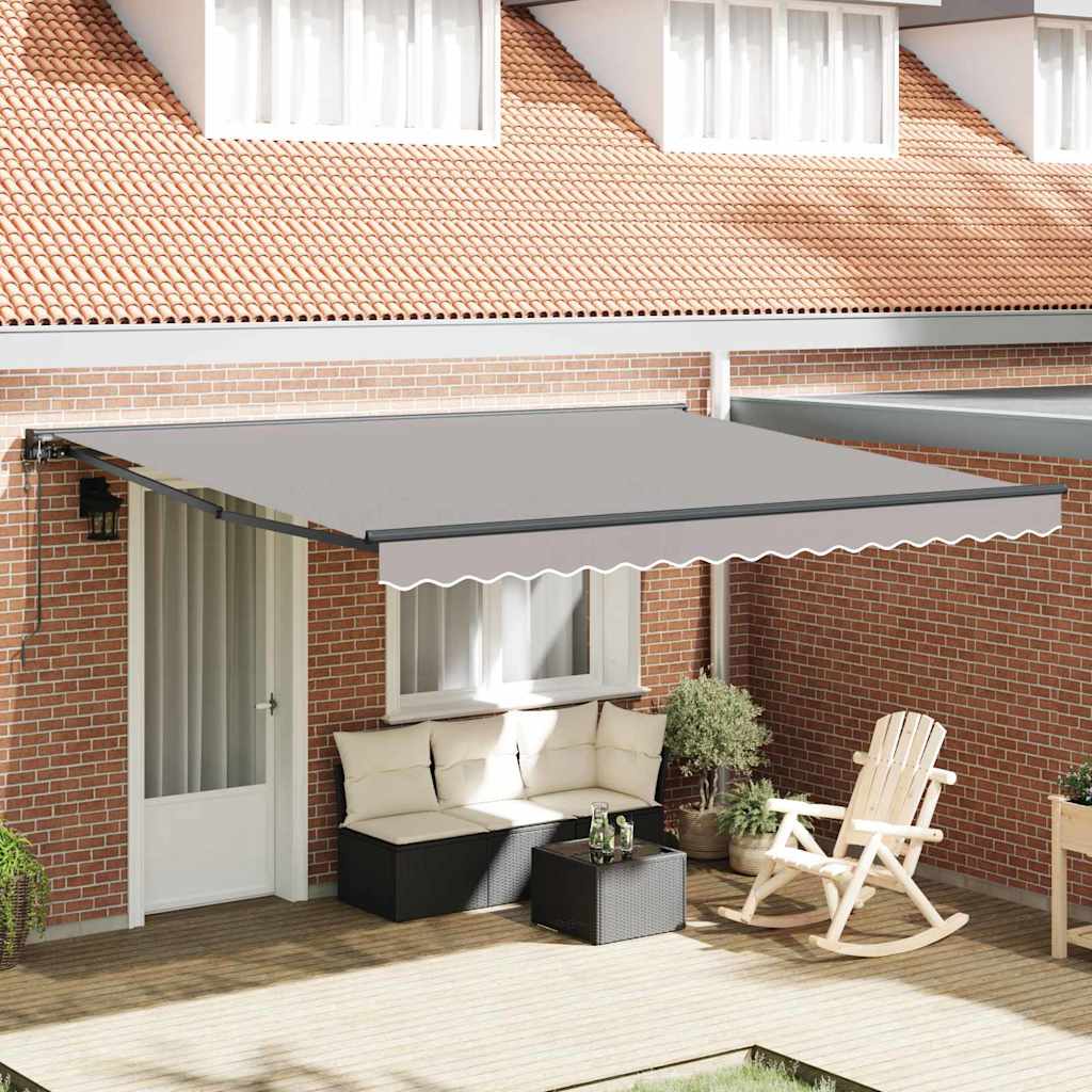 vidaXL Cortina Retractabilă Gri deschis 400x300 cm țesătură