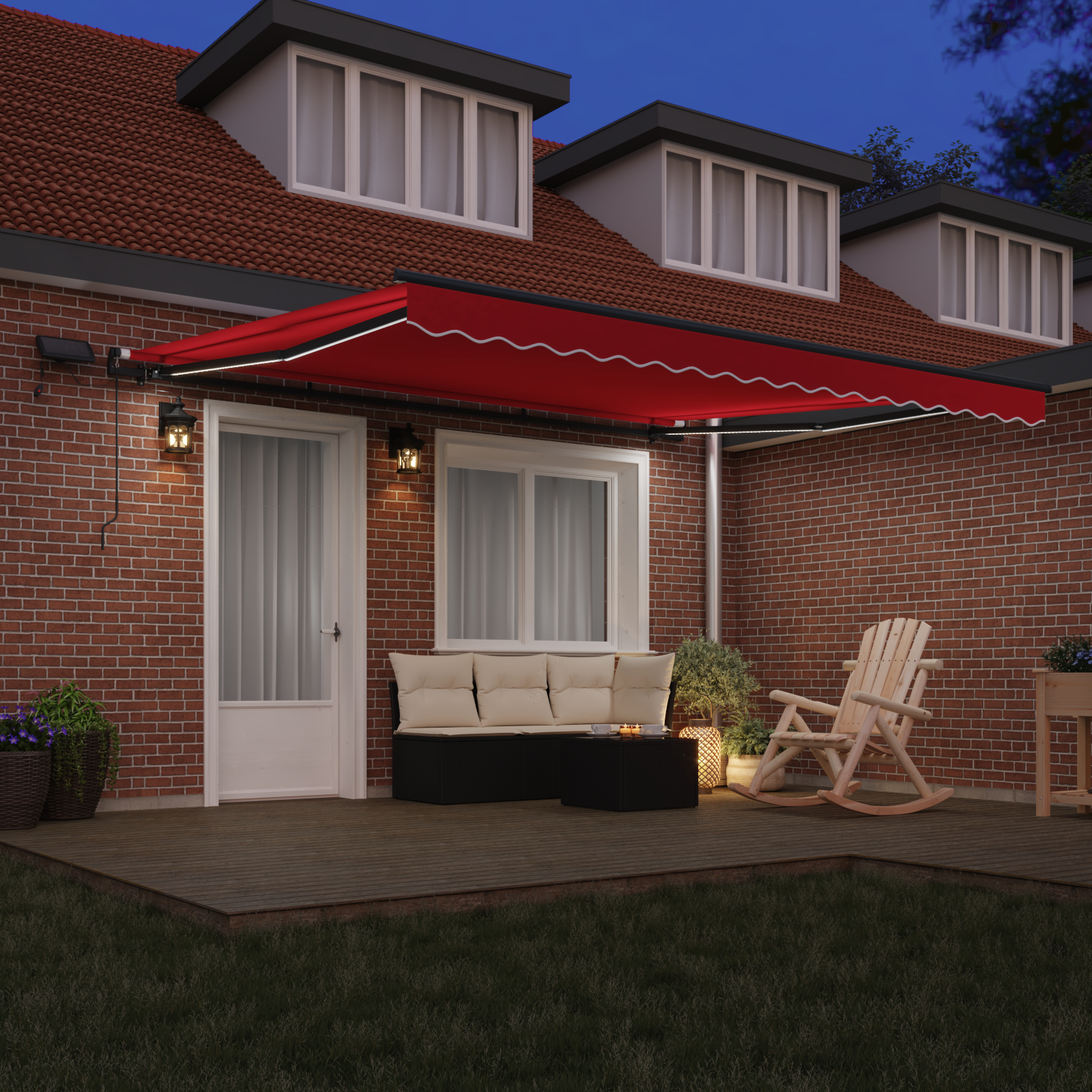 vidaXL Cortina Retractabilă Manual Roșu 400 × 300 cm țesătură vidaXL Cortina Retractabilă Manual Roșu 400 × 300 cm țesătură