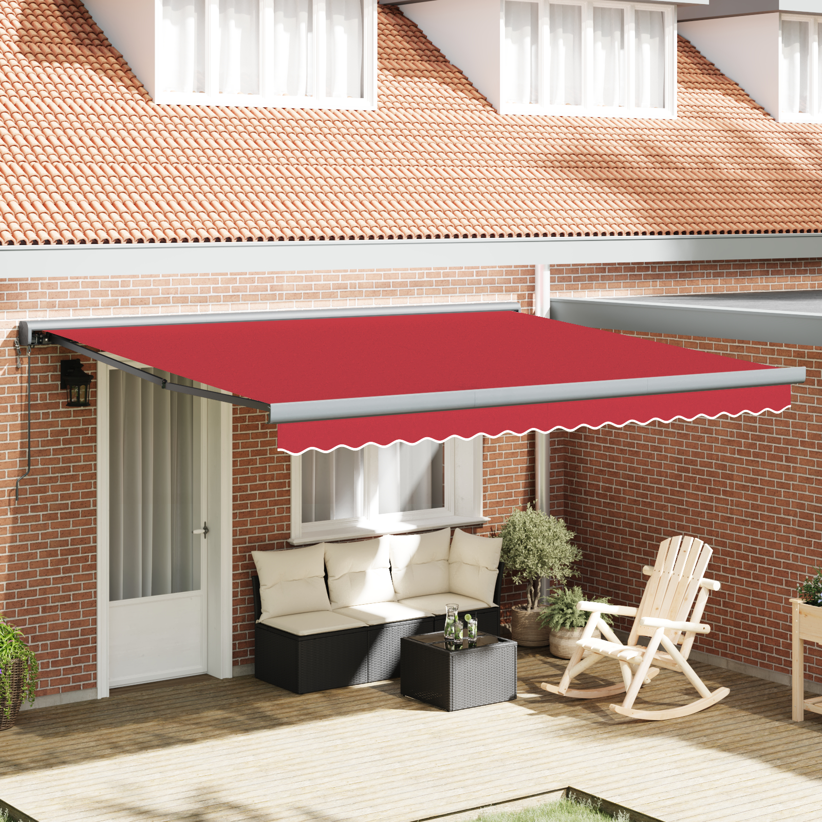 vidaXL Markizare Automată Retractabilă Roșie 400x300 cm
