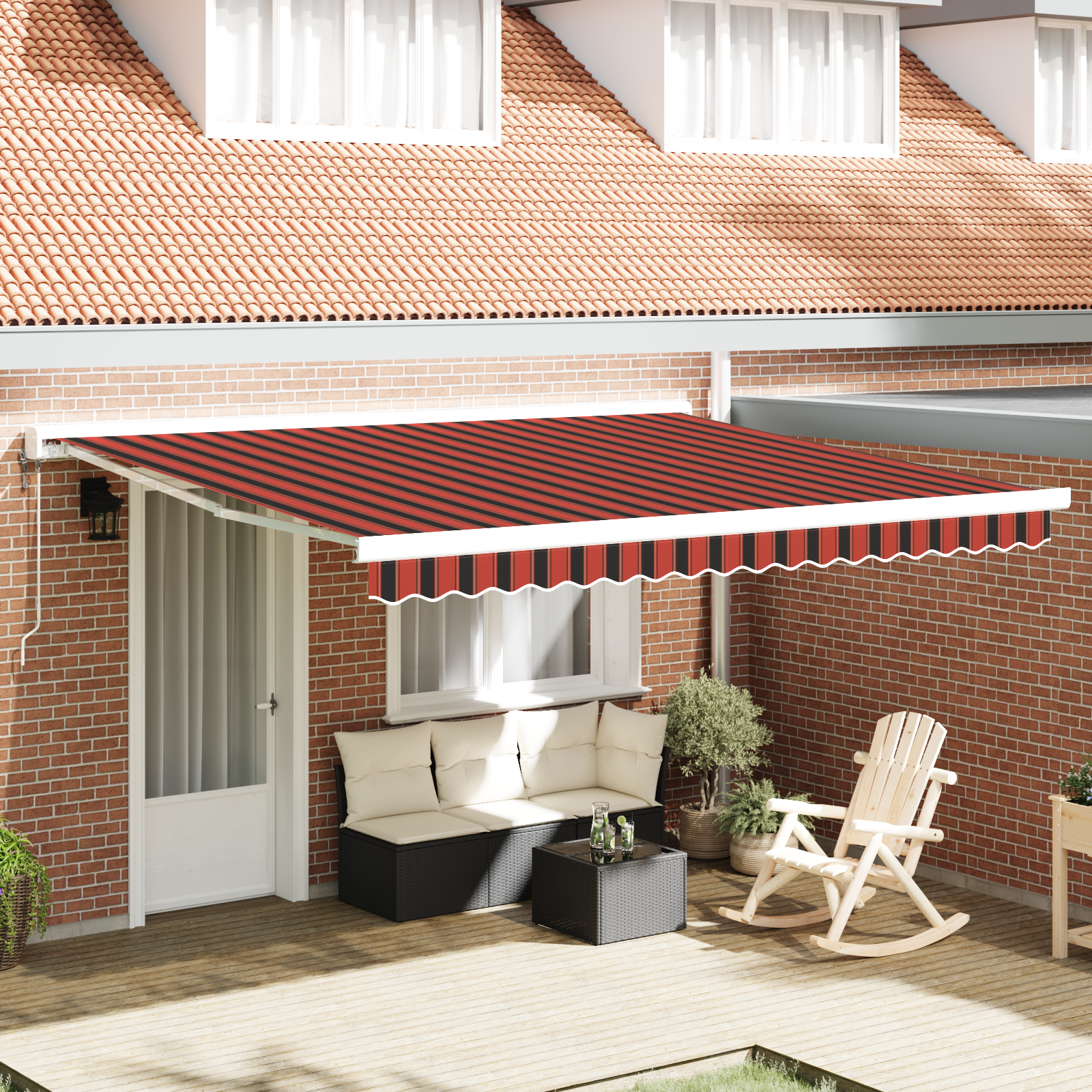 vidaXL Umbrelă galbenă și portocalie galben și portocaliu 400 × 350 cm