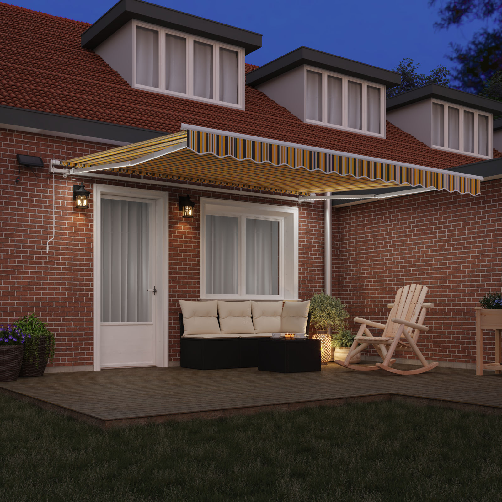 vidaXL Cortina Retractabilă with Manual 400 × 350 cm Multicolour