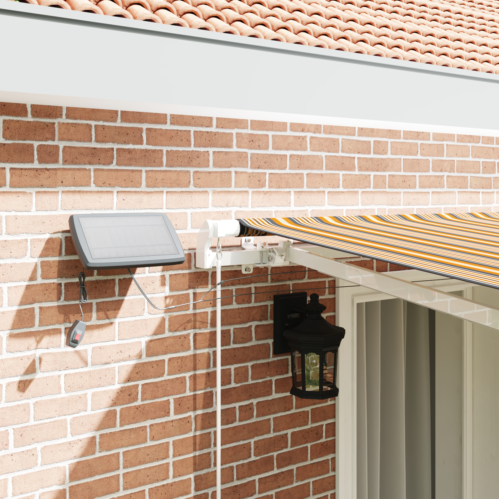 vidaXL Cortina Retractabilă with Manual 400 × 350 cm Multicolour
