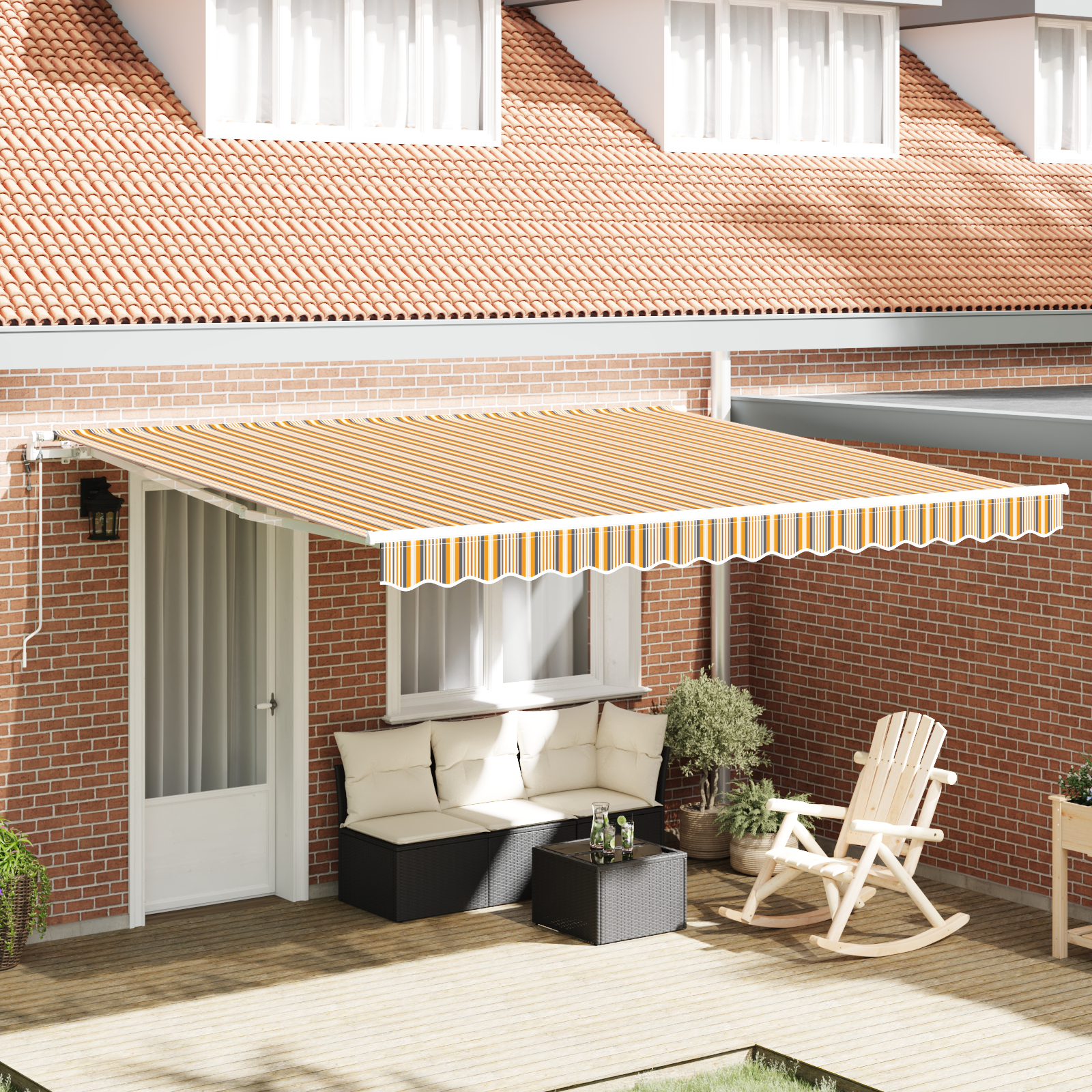 vidaXL Cortina Retractabilă Multicolour 400 × 350 cm