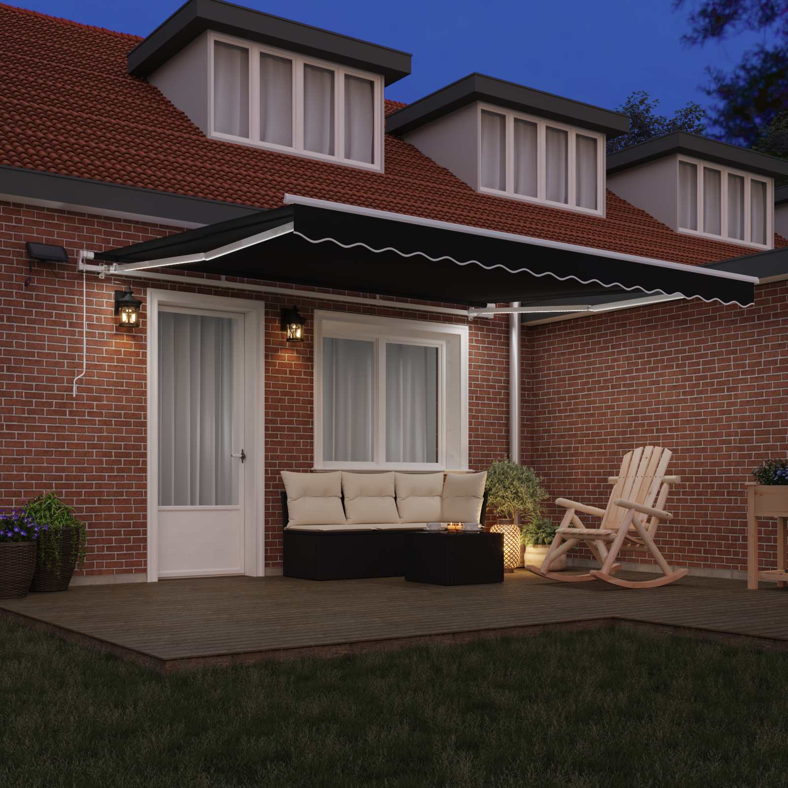 vidaXL Marchiză with Manual Negru 400 × 350 cm Negru vidaXL Marchiză with Manual Negru 400 × 350 cm Negru