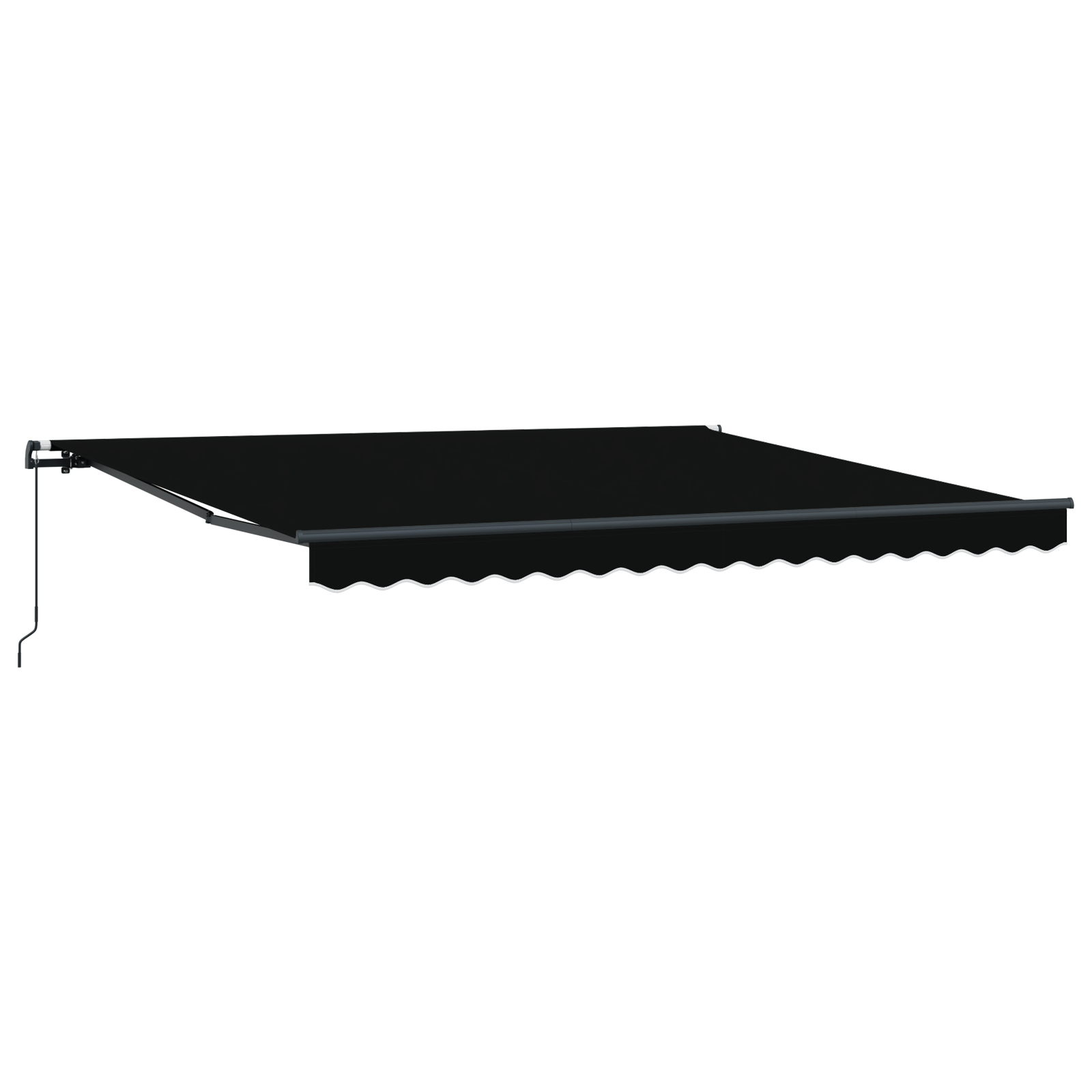 vidaXL Copertină Manual Negru 400 × 350 cm Poliester
