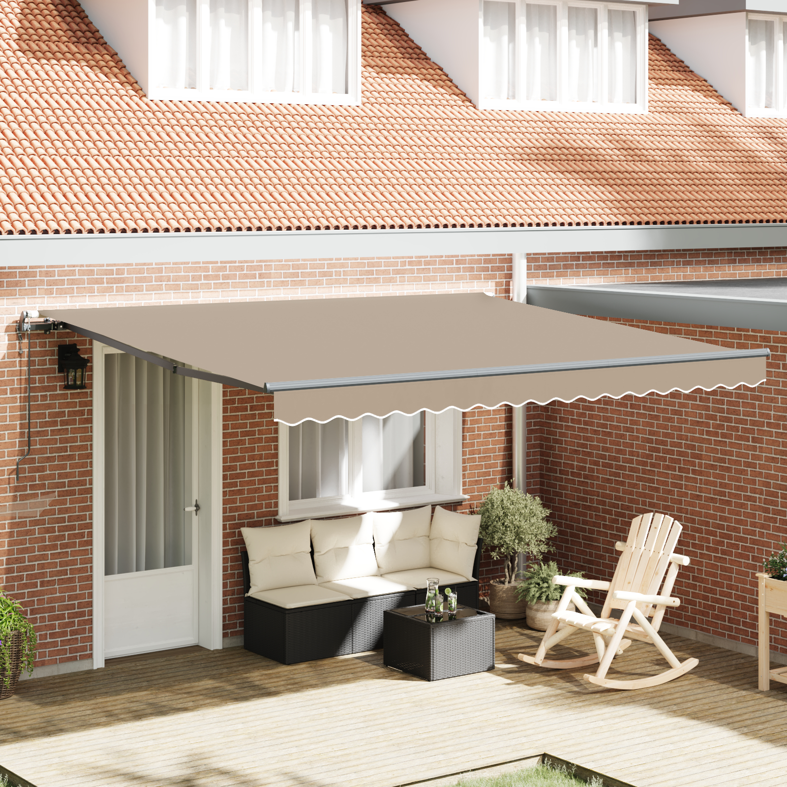 vidaXL Plasă Retractabilă Bej 400 x 350 cm vidaXL Plasă Retractabilă Bej 400 x 350 cm