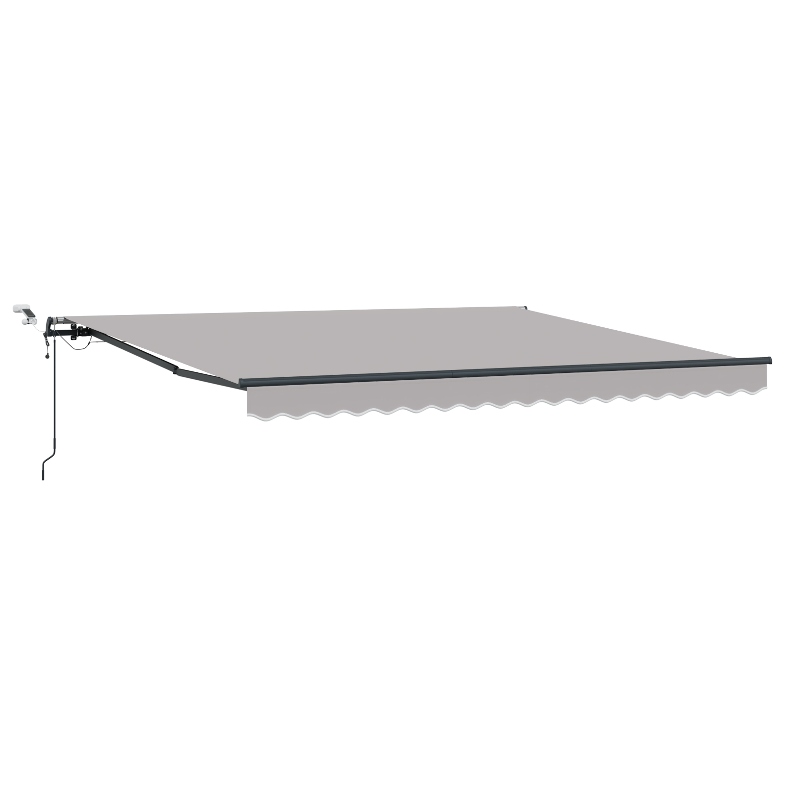 Marchiza automată retractabilă vidaXL cu LED Gri deschis 400x350 cm Marchiza automată retractabilă vidaXL cu LED Gri deschis 400x350 cm