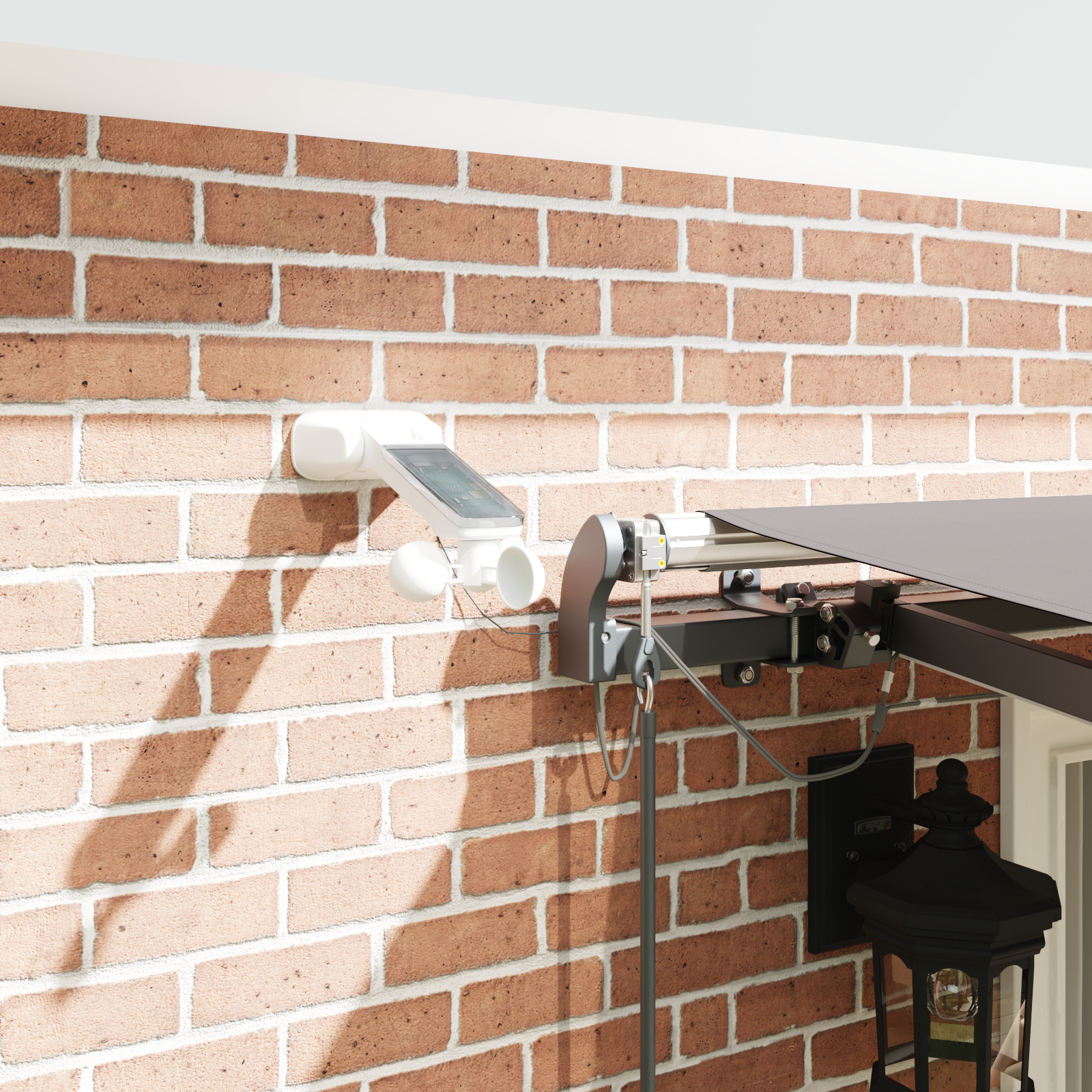 Marchiza automată retractabilă vidaXL cu LED Gri deschis 400x350 cm Marchiza automată retractabilă vidaXL cu LED Gri deschis 400x350 cm