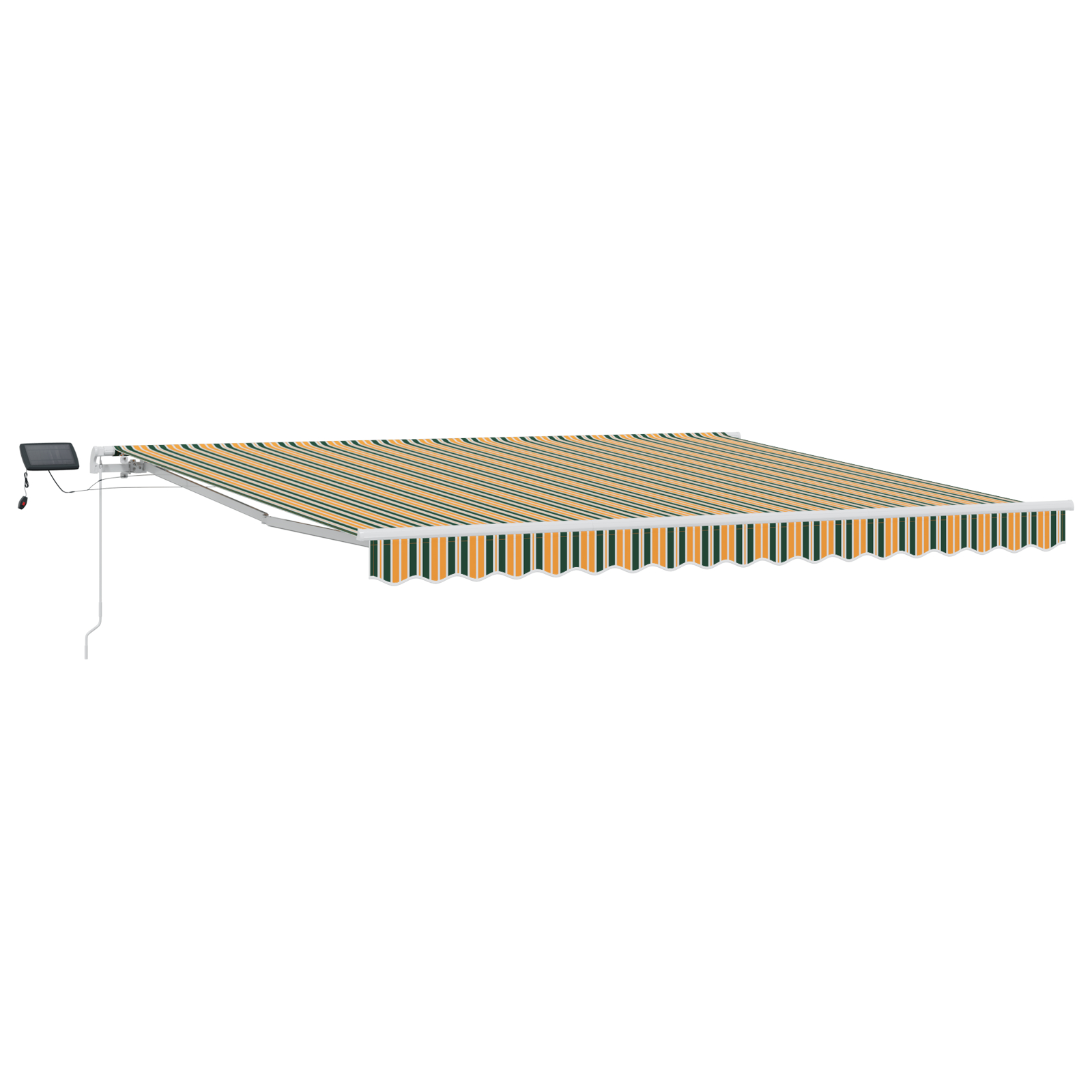 vidaXL Umbrar with Manual Verde și galben 400 × 350 cm Verde și galben