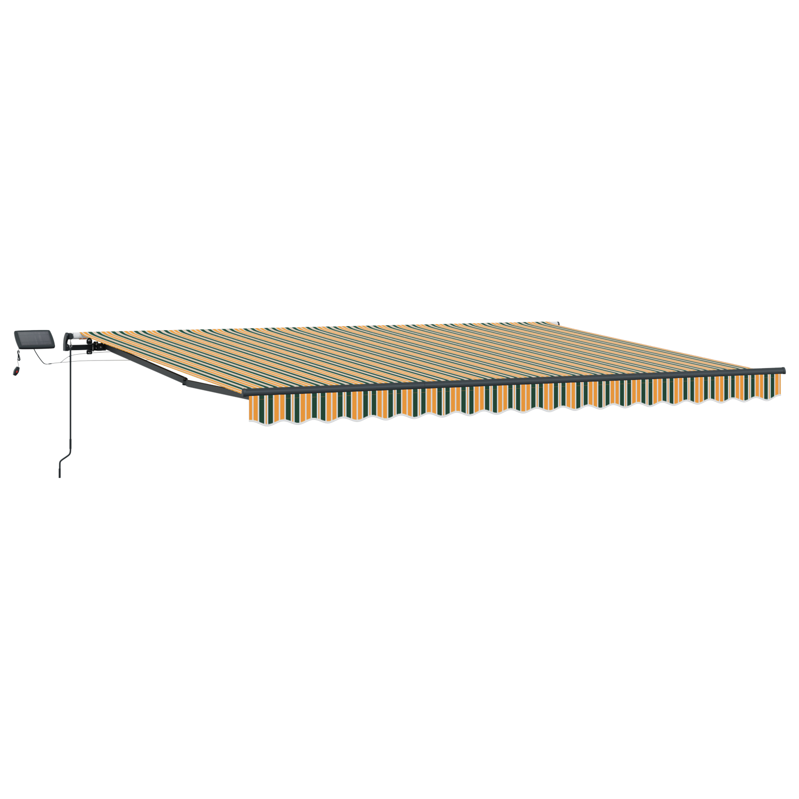 Marchiză manuală retractabilă cu LED Verde și Galben 400x350 cm Marchiză manuală retractabilă cu LED Verde și Galben 400x350 cm