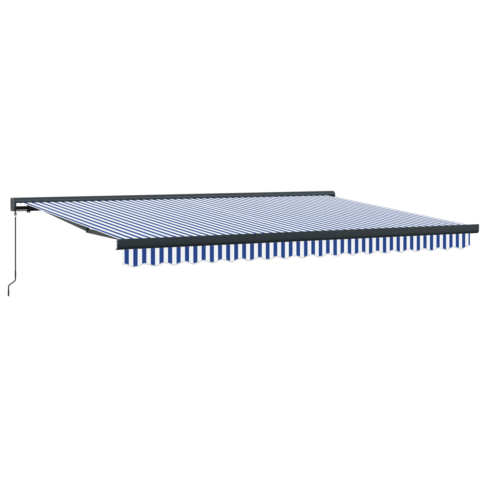 vidaXL Cortina Retractabilă Albastru și Alb 450 × 300 cm