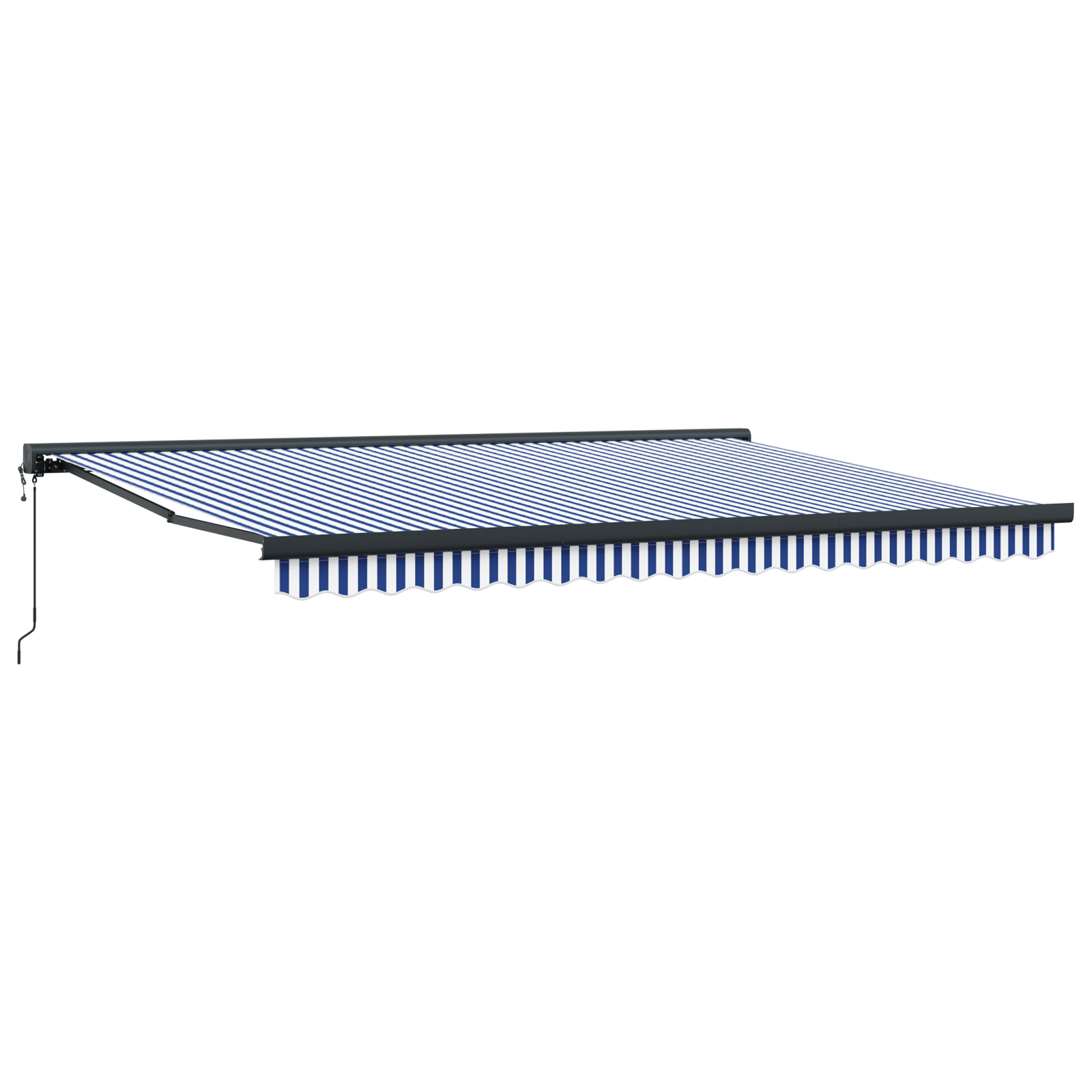 vidaXL Cortina Retractabilă Manual Albastru și alb 450 × 300 cm vidaXL Cortina Retractabilă Manual Albastru și alb 450 × 300 cm