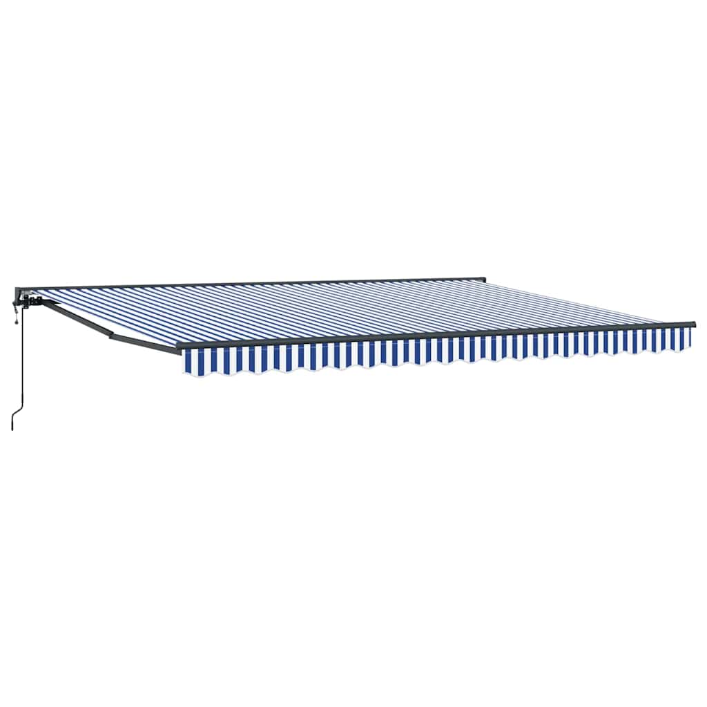 vidaXL Cortina Retractabilă Albastru și Alb 450 × 300 cm