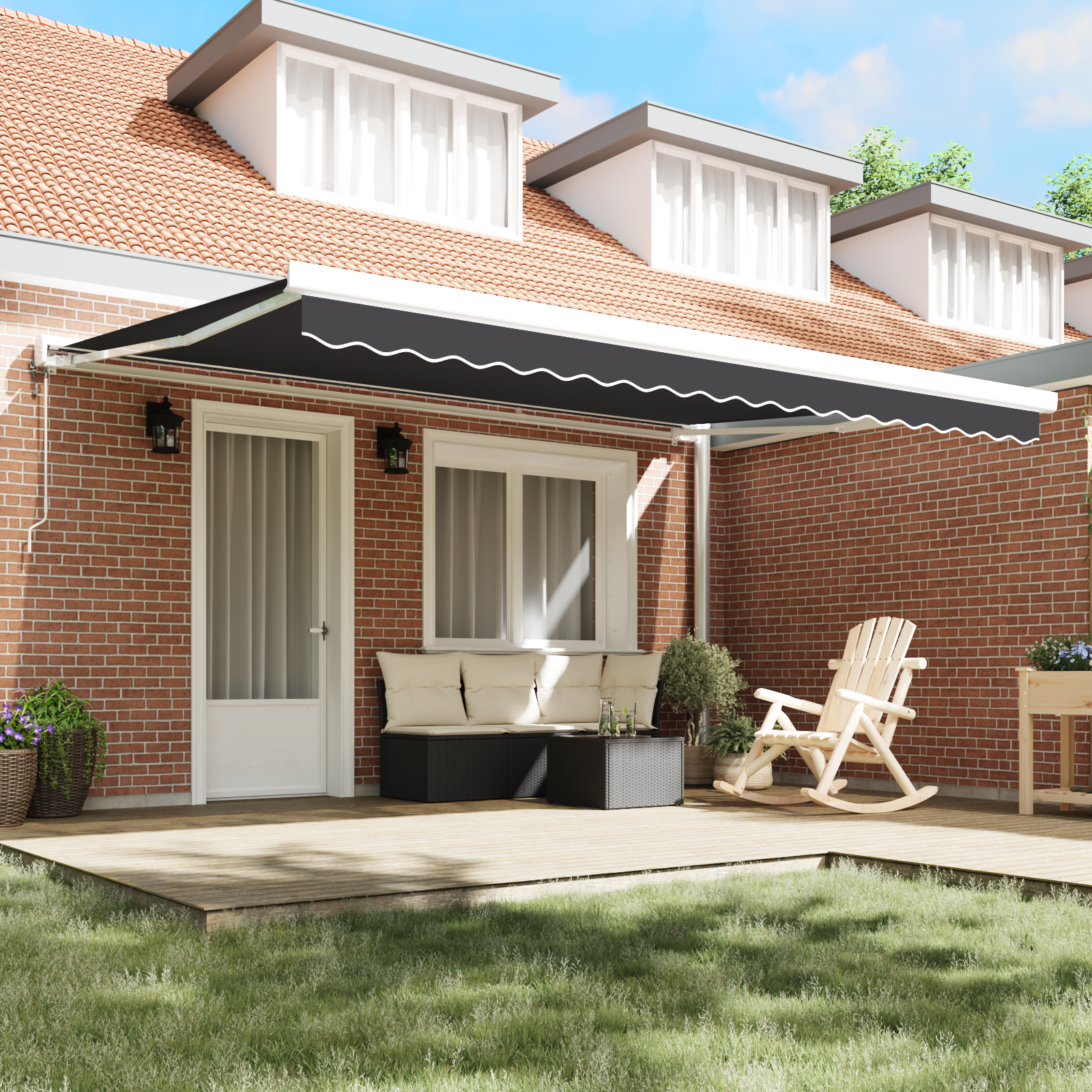 vidaXL Cortina Retractabilă Manual Antracit 450 × 300 cm vidaXL Cortina Retractabilă Manual Antracit 450 × 300 cm