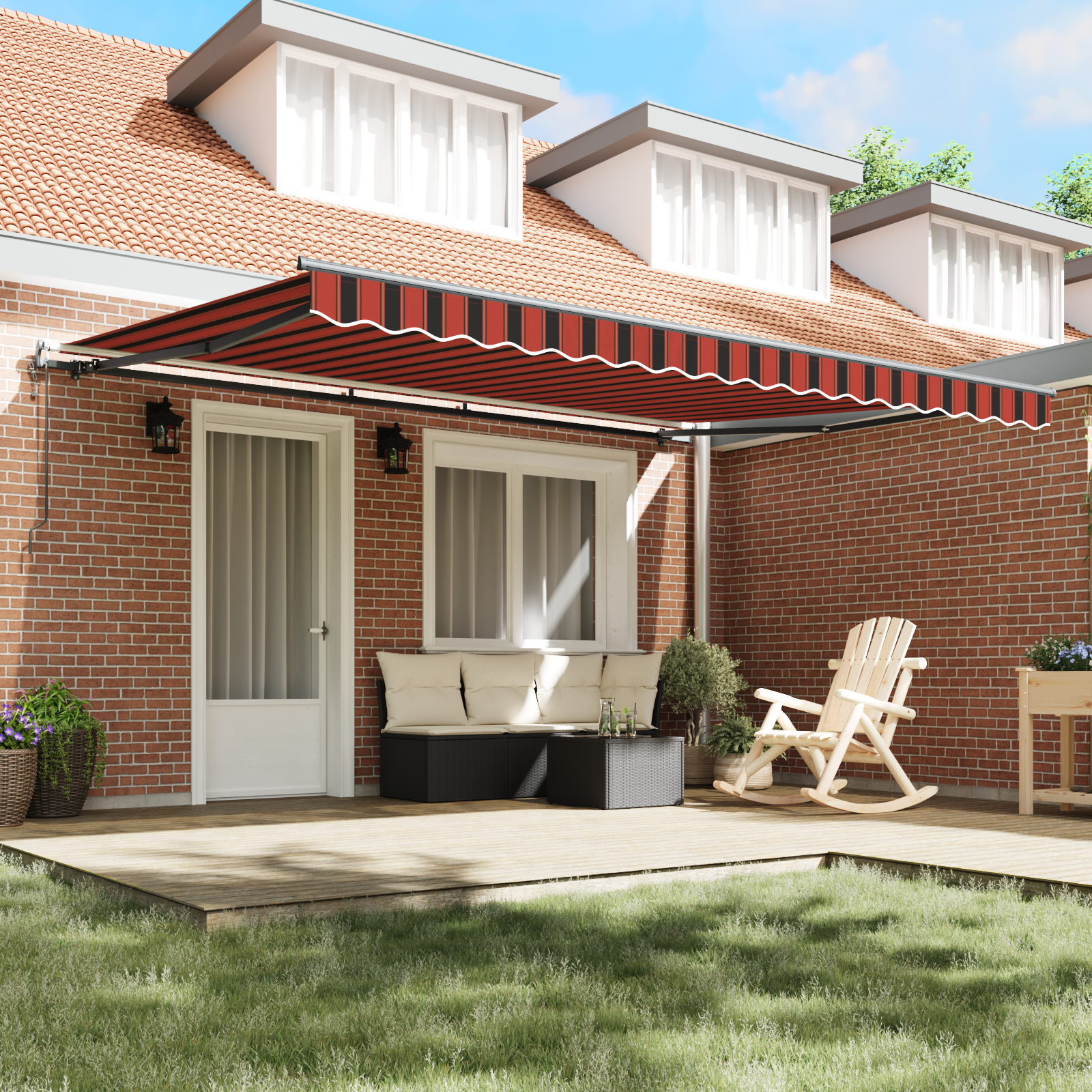 vidaXL Pergolă Automată Retractabilă Portocalie și Maro 450x300 cm vidaXL Pergolă Automată Retractabilă Portocalie și Maro 450x300 cm