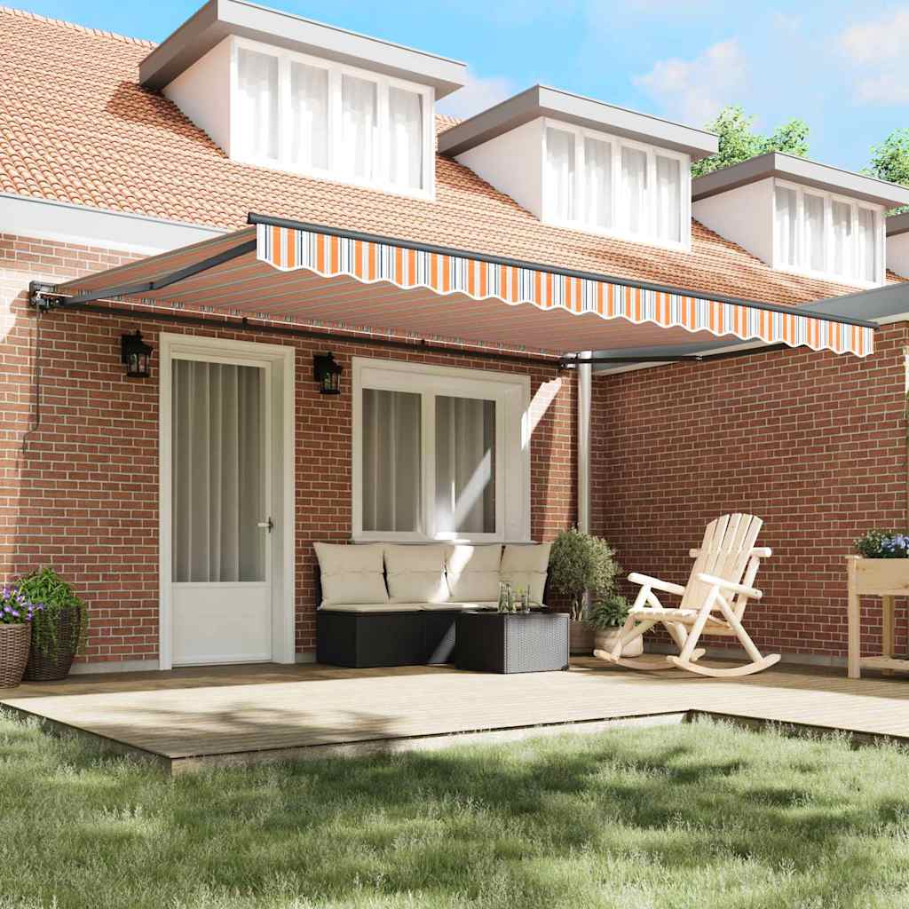 vidaXL Cortina Retractabilă Manual Albastru și portocaliu 450 × 300 cm