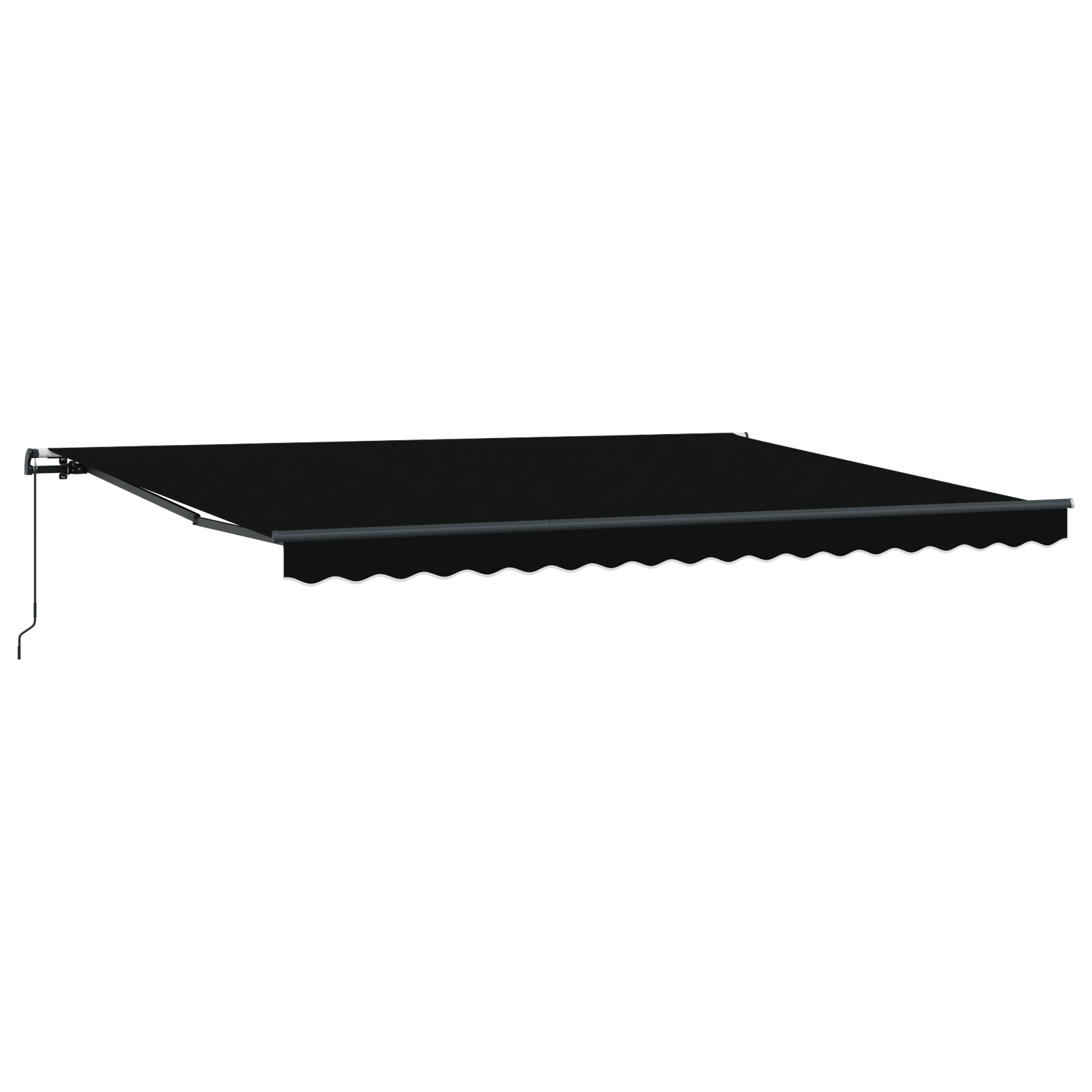 vidaXL Umbrelă retractabilă neagră Manual Negru 450 × 300 cm Poliester