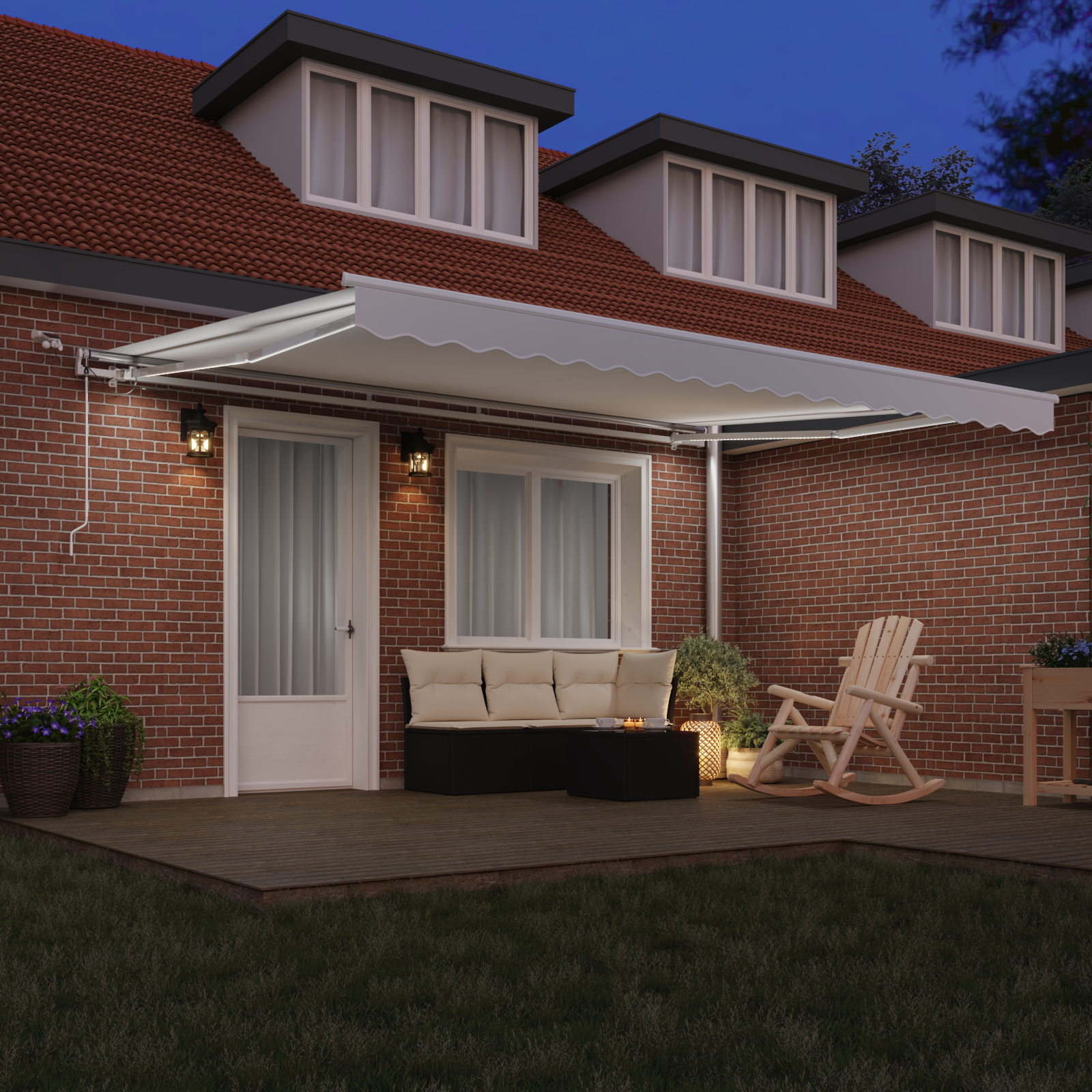 vidaXL Pergolă Retractabilă Automată cu LED Alb 450x300 cm vidaXL Pergolă Retractabilă Automată cu LED Alb 450x300 cm