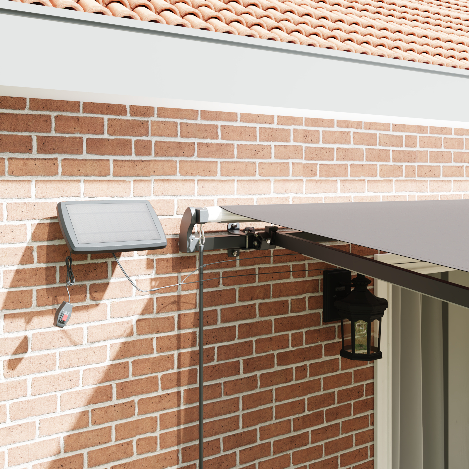 Marchiză Retractabilă Manuală cu Lumină LED Gri Deschis 450x300 cm Marchiză Retractabilă Manuală cu Lumină LED Gri Deschis 450x300 cm