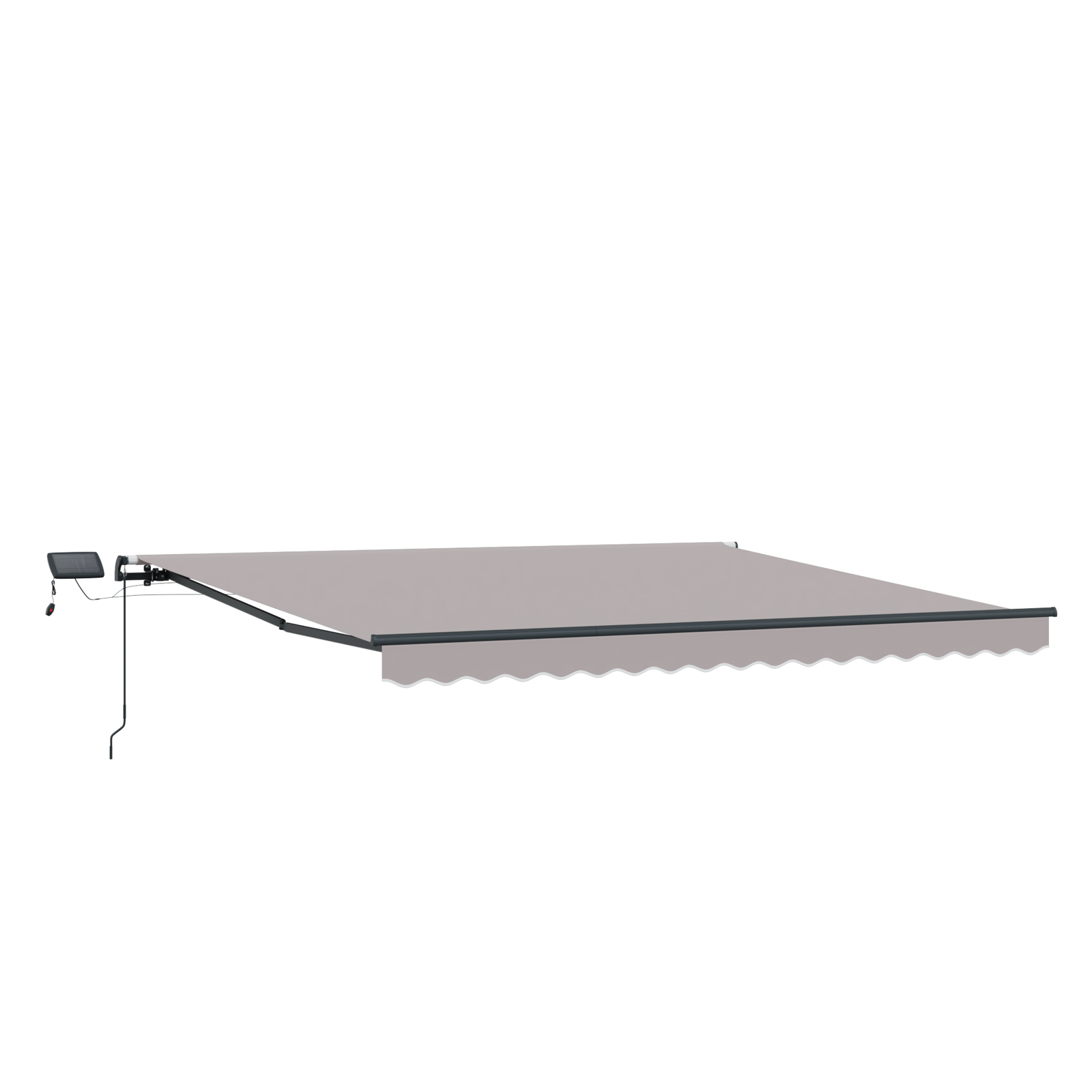 Marchiză Retractabilă Manuală cu Lumină LED Gri Deschis 450x300 cm Marchiză Retractabilă Manuală cu Lumină LED Gri Deschis 450x300 cm