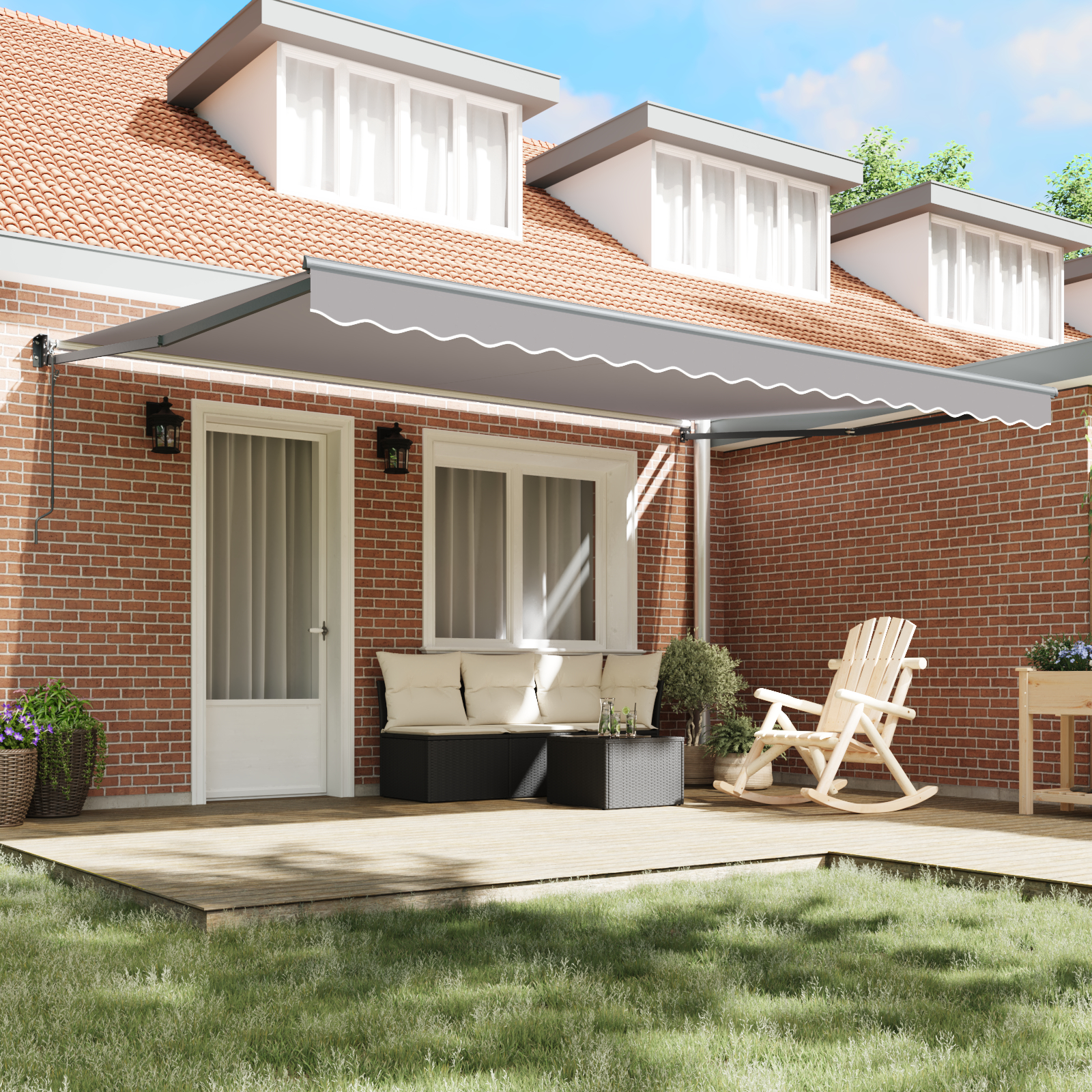 vidaXL Perdea Automată Retractabilă Gri Deschis 450x300 cm vidaXL Perdea Automată Retractabilă Gri Deschis 450x300 cm