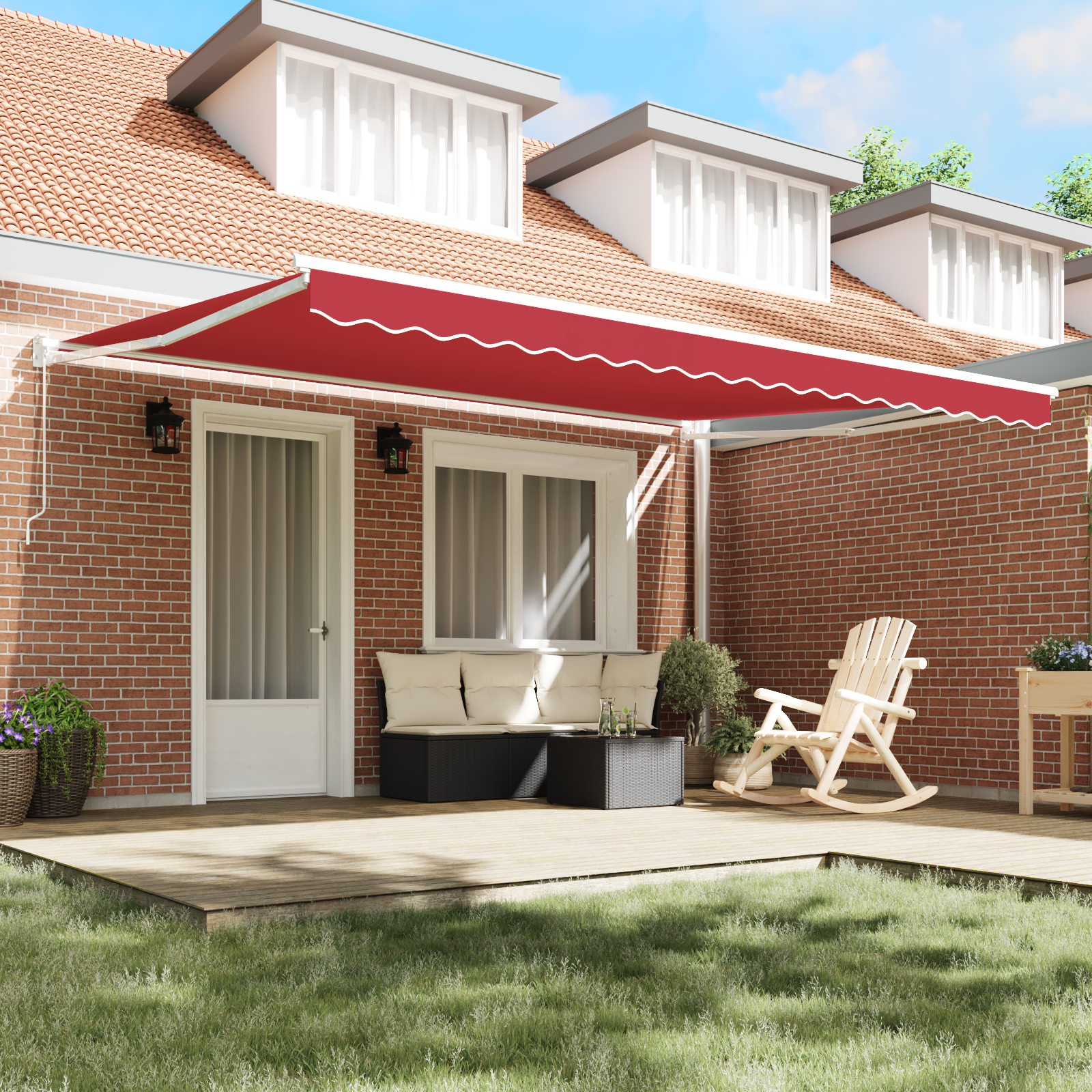 vidaXL Pergolă Retractabilă Manuală Roșie 450x300 cm vidaXL Pergolă Retractabilă Manuală Roșie 450x300 cm