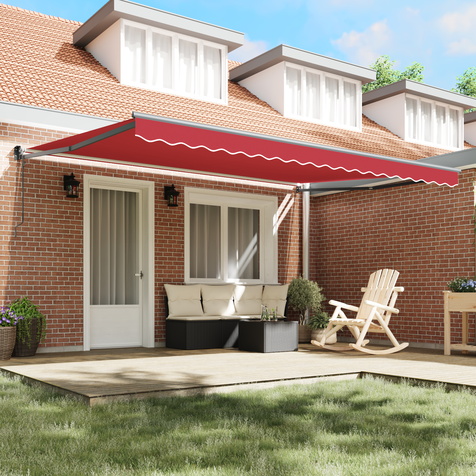 vidaXL Obraz retractabil automat roșu 450x300 cm