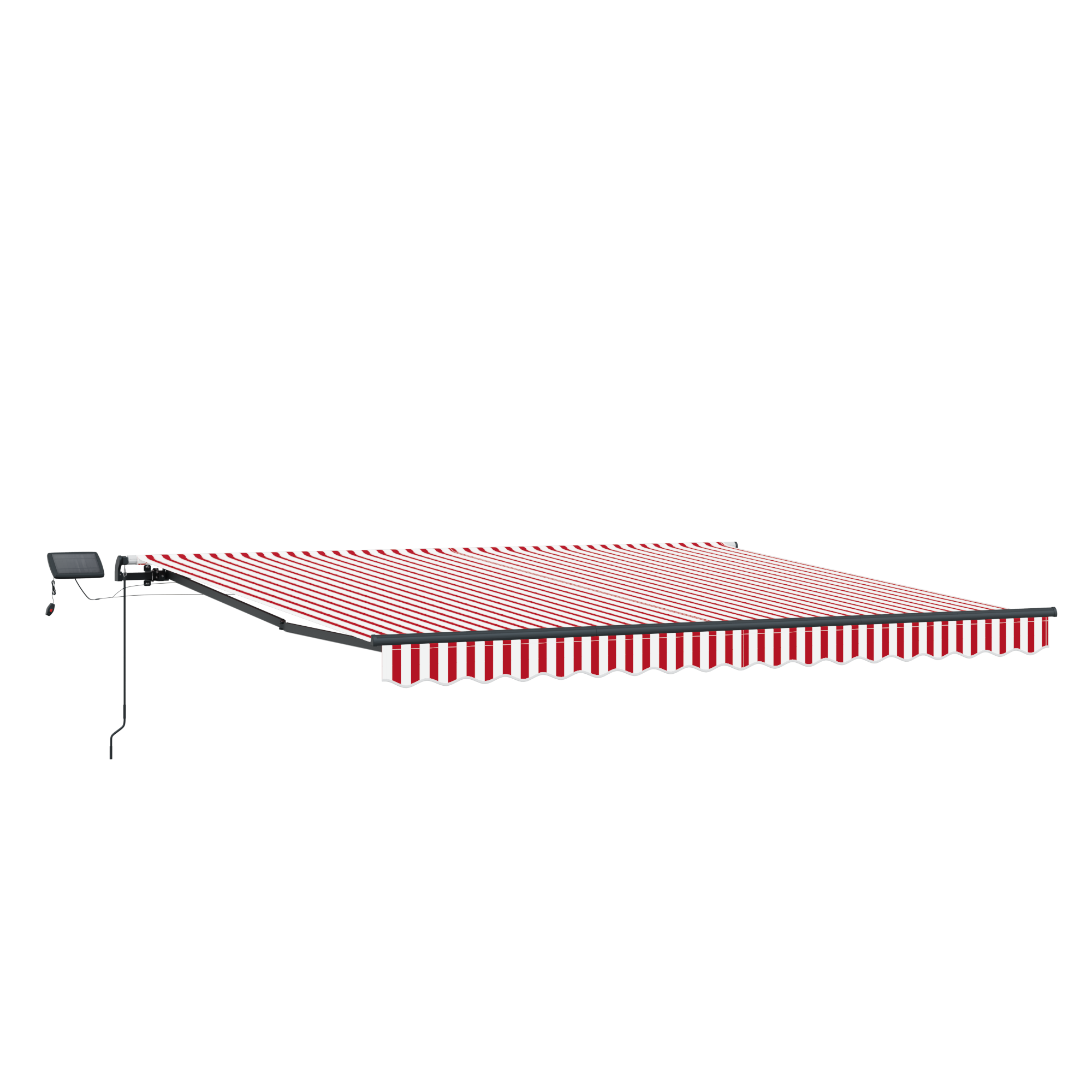 vidaXL Cortina Retractabilă Manual Roșu și alb 450 ×350 cm țesătură