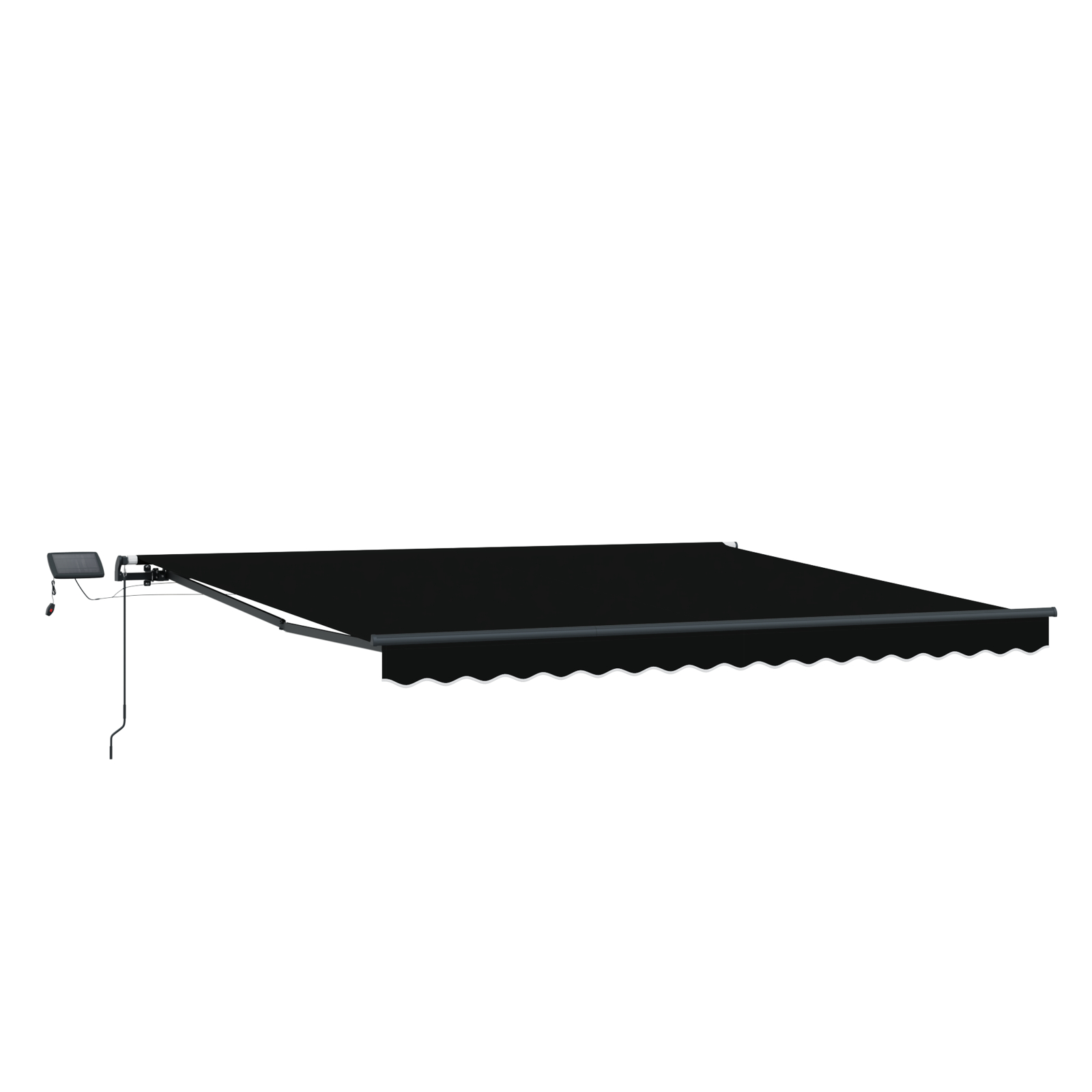 Marchiza Manuală Retractabilă cu LED Neagră 450x350 cm Marchiza Manuală Retractabilă cu LED Neagră 450x350 cm
