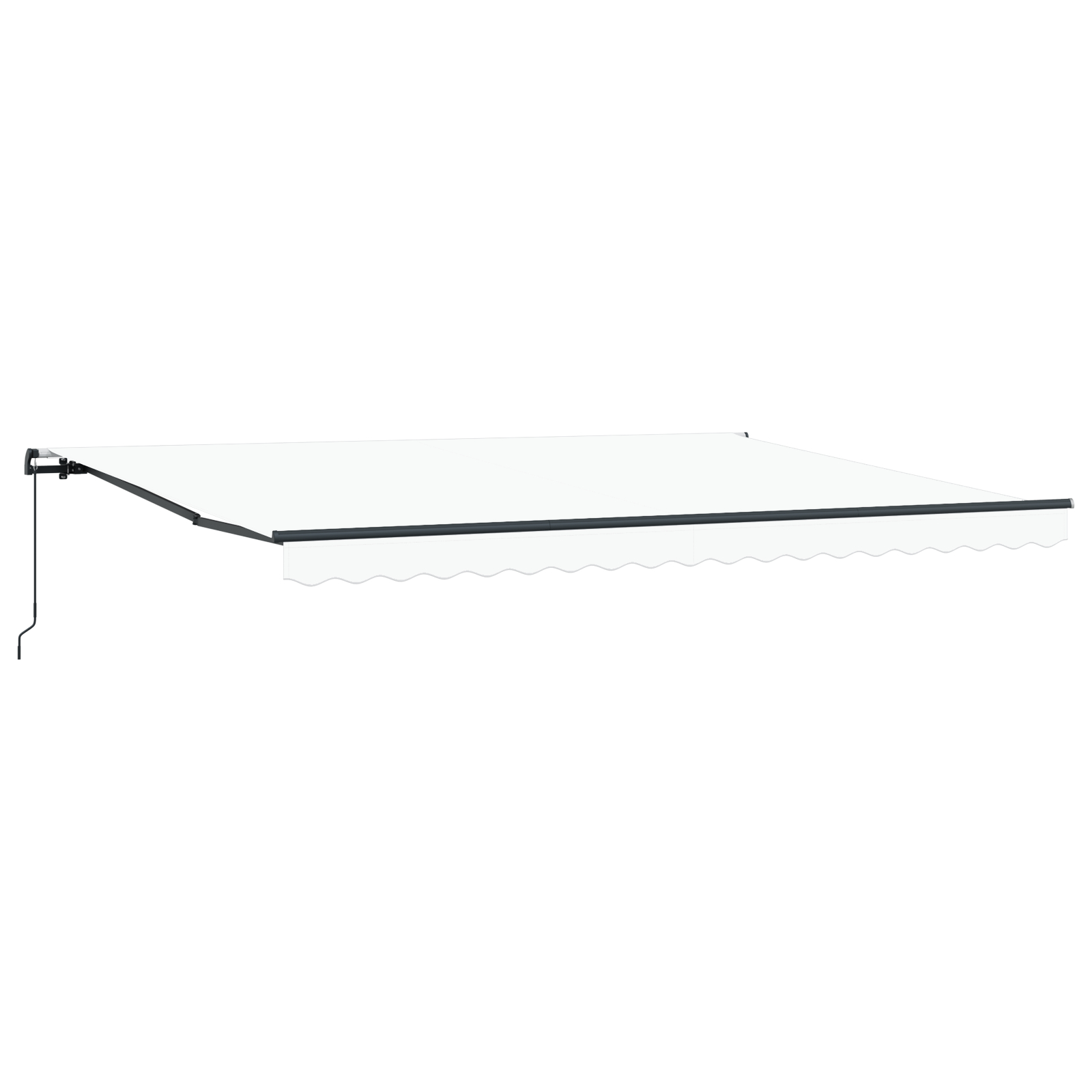 vidaXL Umbrelă retractabilă albă Manual Alb 450 × 350 cm