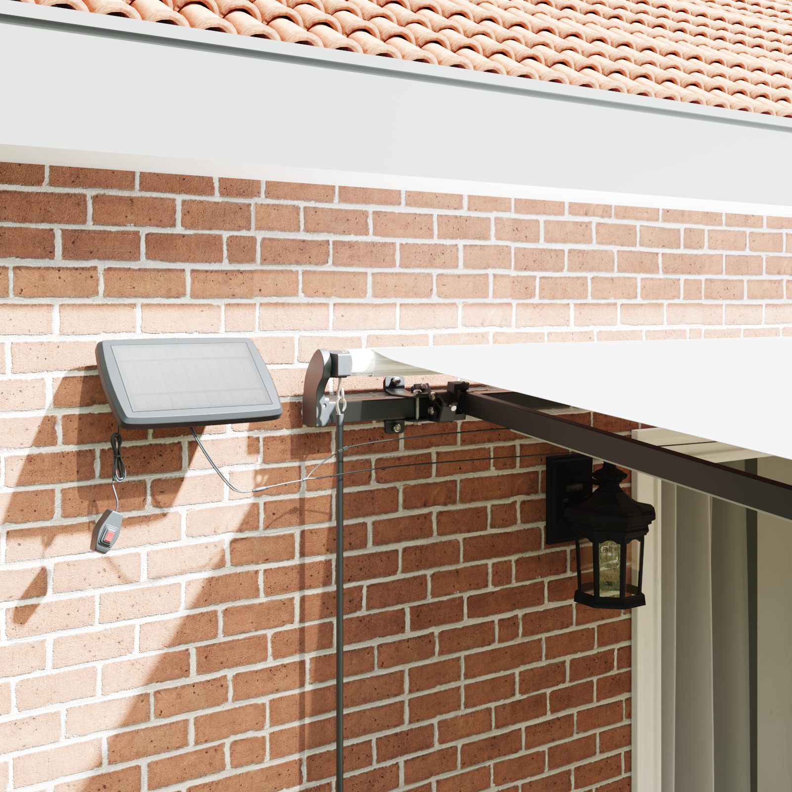 Marchiză manuală retractabilă vidaXL cu LED Alb 450x350 cm Marchiză manuală retractabilă vidaXL cu LED Alb 450x350 cm