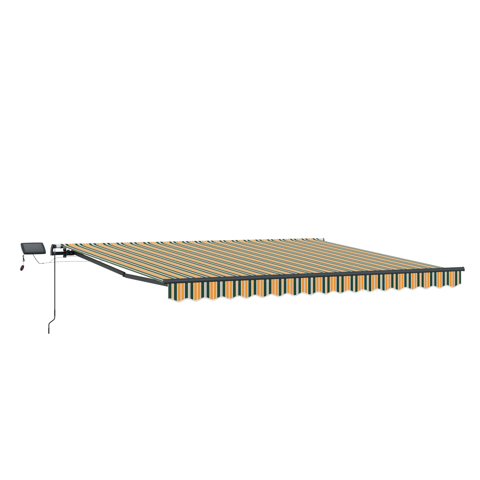 marchiză Manuală Retractabilă cu LED Verde și Galben 450x350 cm marchiză Manuală Retractabilă cu LED Verde și Galben 450x350 cm
