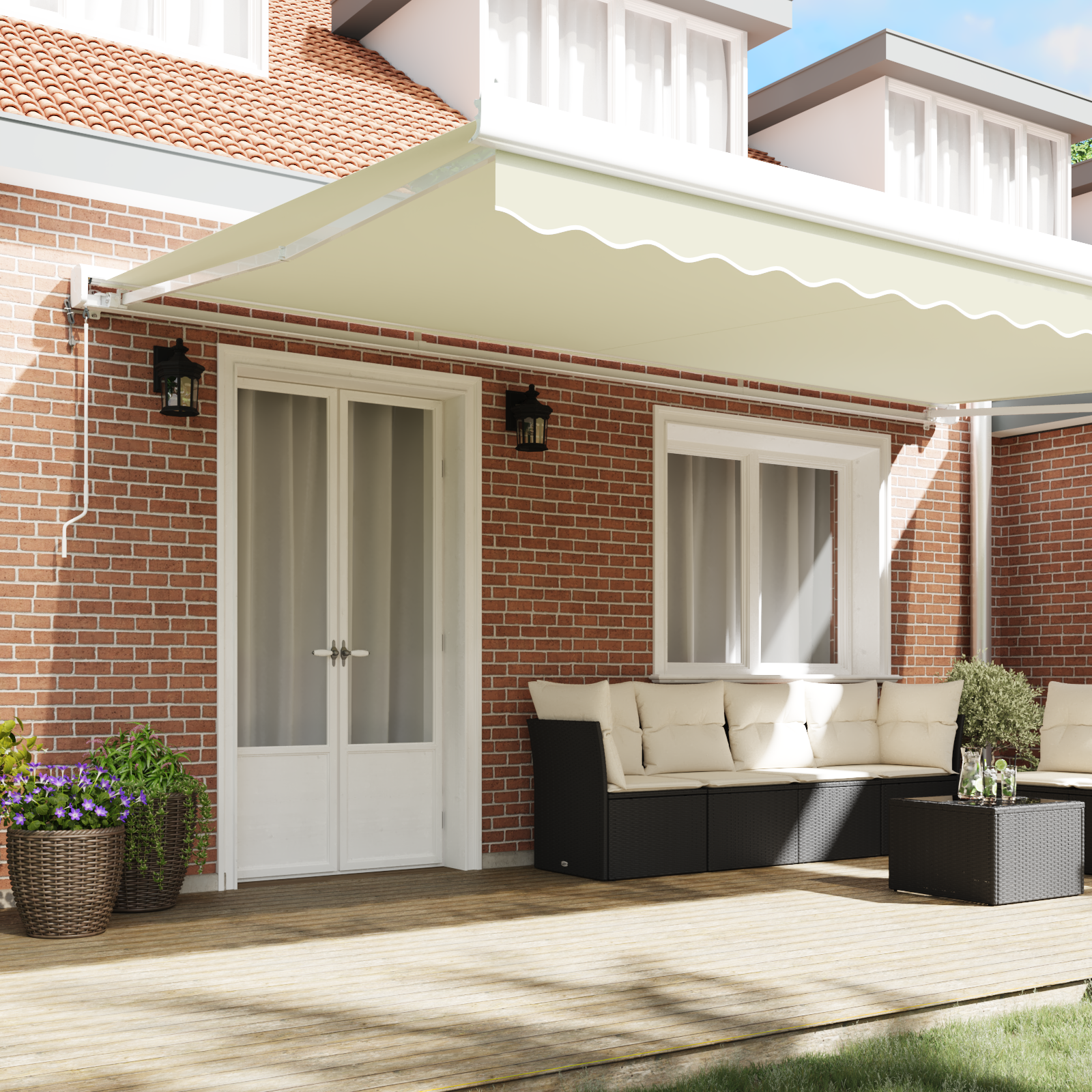 vidaXL Markere Retractabil Automată Crem 500 x 300 cm