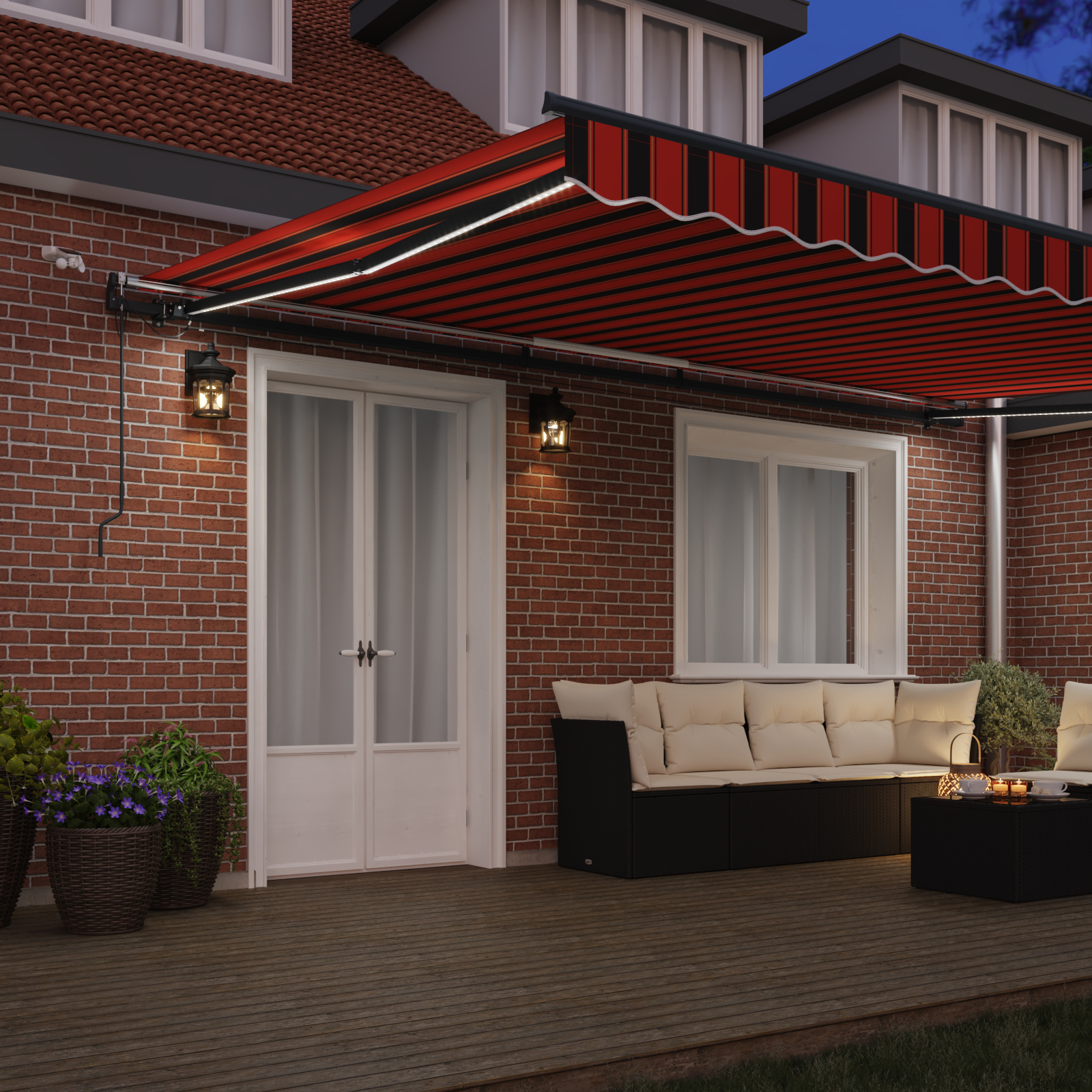vidaXL Cortina Retractabilă portocaliu și maro 500 × 300 cm țesătură vidaXL Cortina Retractabilă portocaliu și maro 500 × 300 cm țesătură