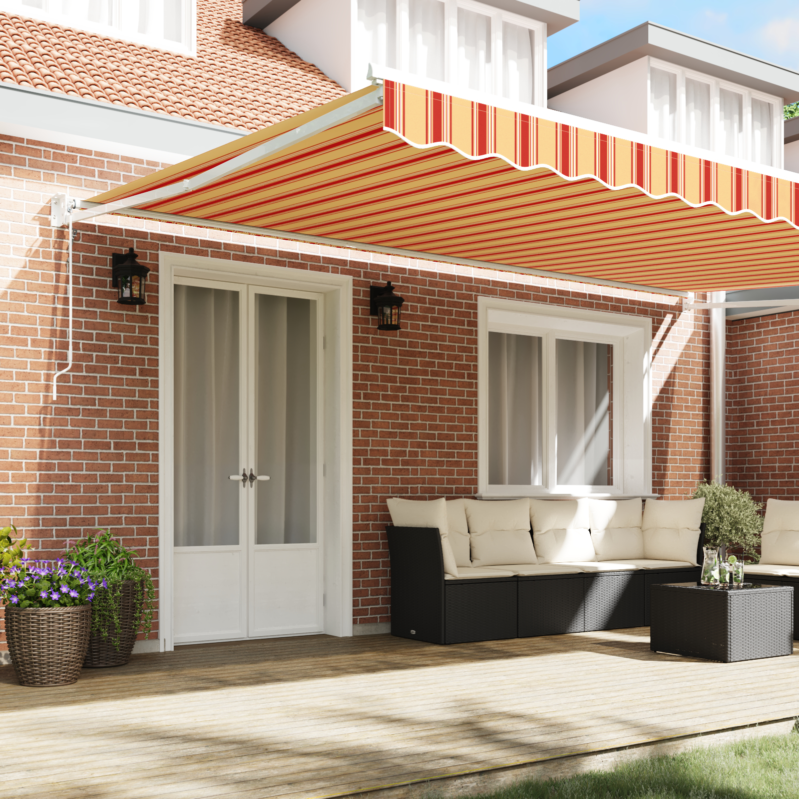 vidaXL Cortina Retractabilă Galben și portocalie 500 × 300 cm vidaXL Cortina Retractabilă Galben și portocalie 500 × 300 cm