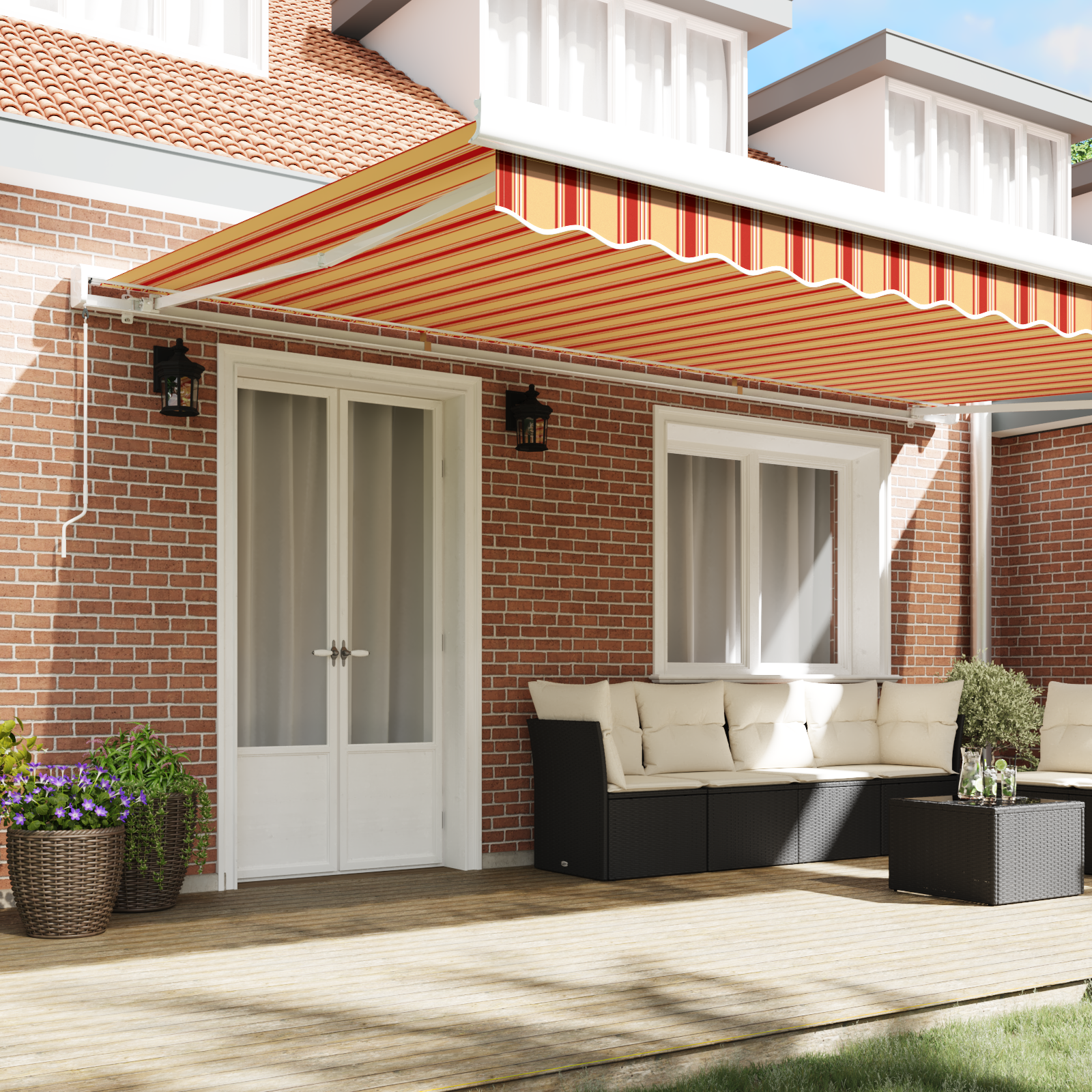 vidaXL Cortina Retractabilă Galben și portocalie 500 ×300 cm