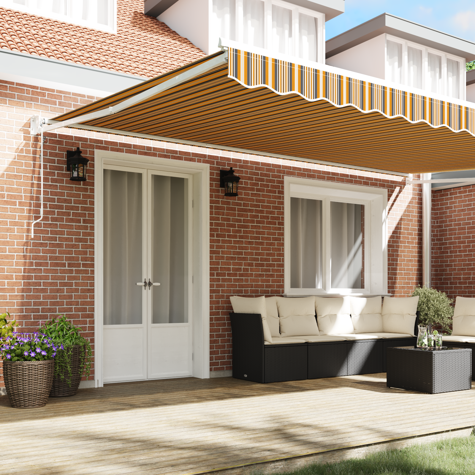 vidaXL Cortina Retractabilă Multicolour 500 × 300 cm țesătură vidaXL Cortina Retractabilă Multicolour 500 × 300 cm țesătură