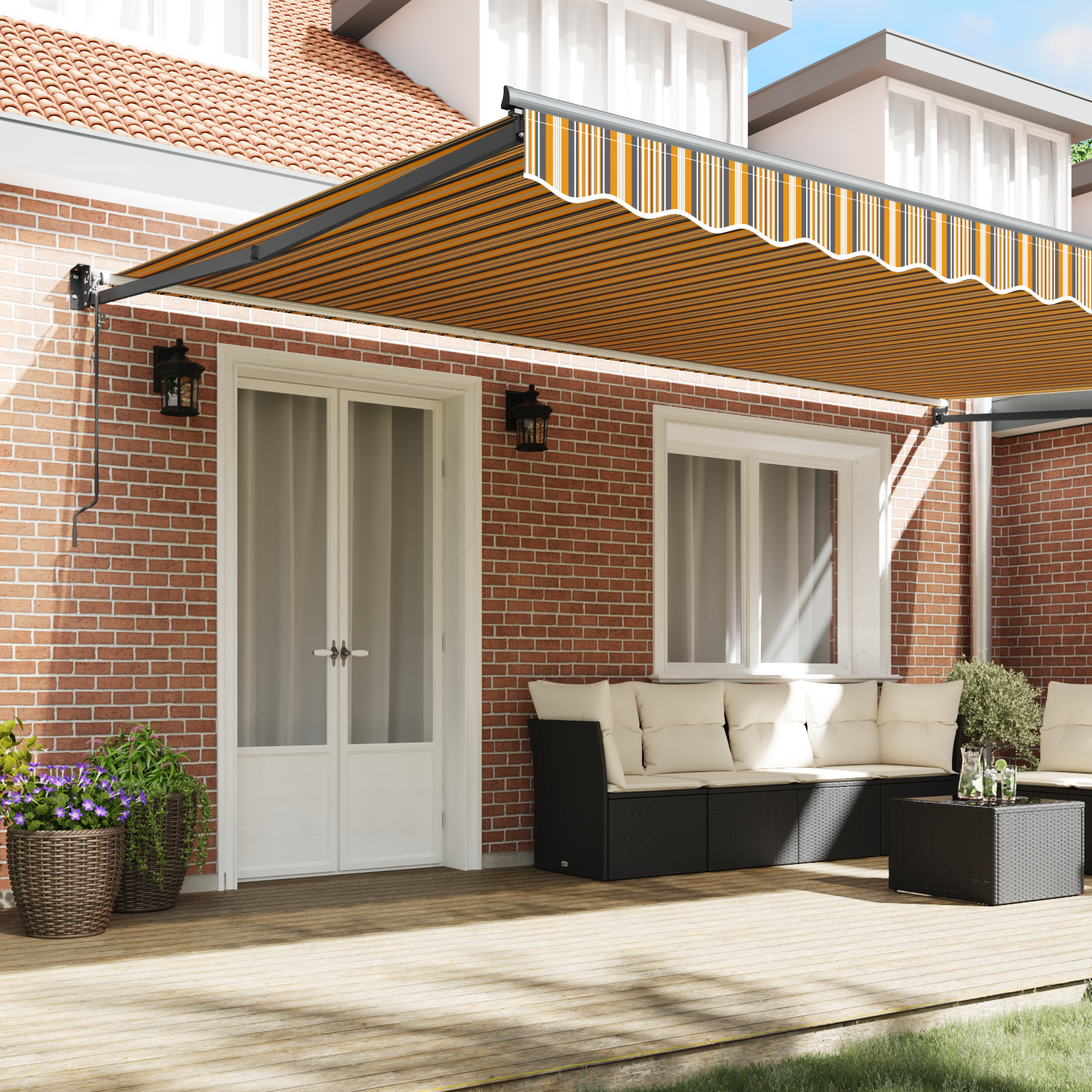 vidaXL Cortina Retractabilă Multicolour 500 × 300 cm Stofă și Metal vidaXL Cortina Retractabilă Multicolour 500 × 300 cm Stofă și Metal