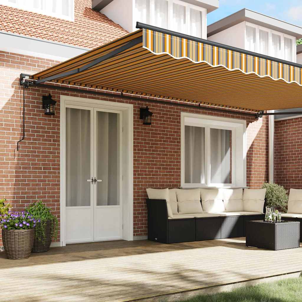 vidaXL Cortina Retractabilă Manual Galben și gri 500 × 300 cm