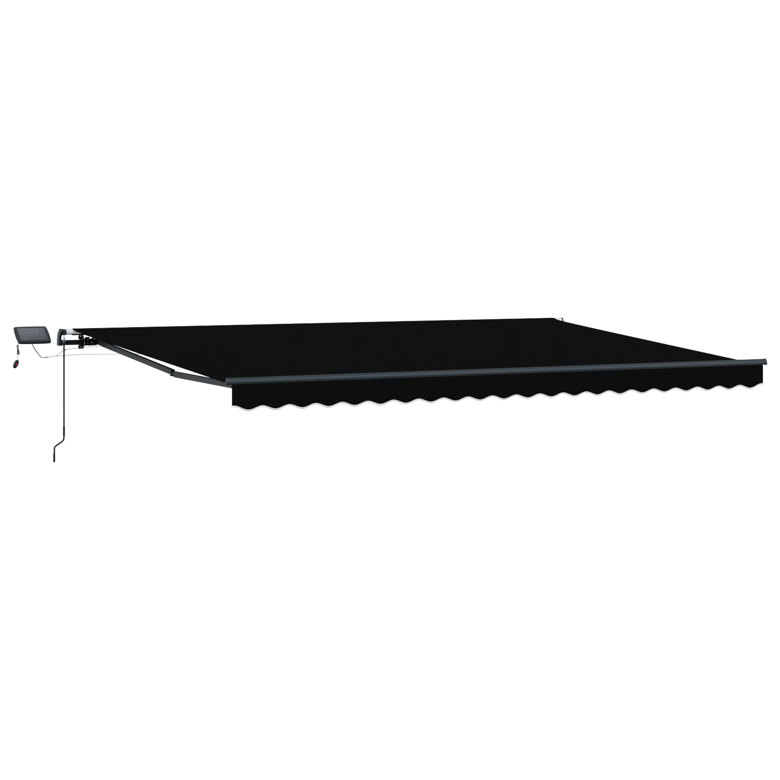 Marchiză retractabilă manuală cu LED Neagră 500x300 cm Marchiză retractabilă manuală cu LED Neagră 500x300 cm
