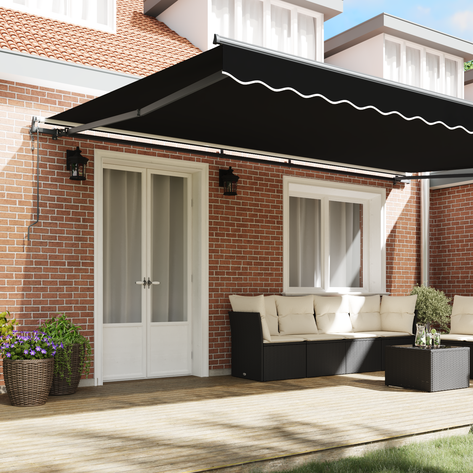 vidaXL Pergolă Automată Retractabilă Neagră 500x300 cm vidaXL Pergolă Automată Retractabilă Neagră 500x300 cm