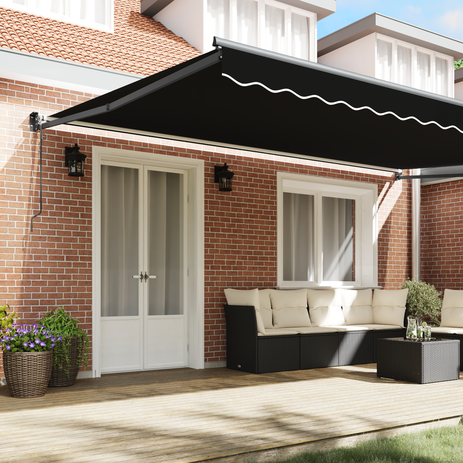 Marchiză Retractabilă Automată Neagră 500x300 cm Marchiză Retractabilă Automată Neagră 500x300 cm