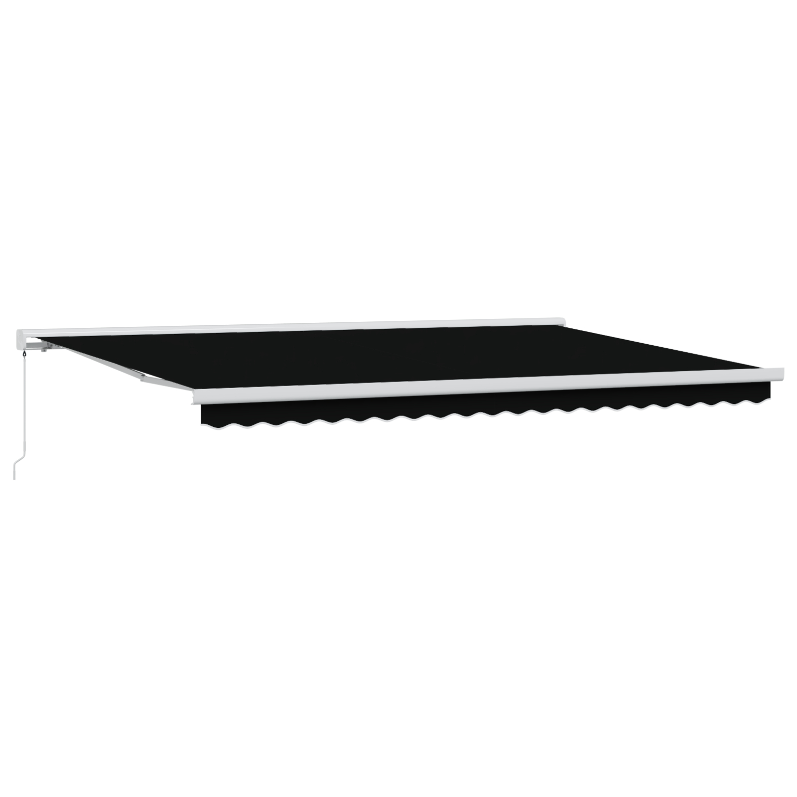 vidaXL Awning Manual Retractabil Negru 500x300 cm vidaXL Awning Manual Retractabil Negru 500x300 cm
