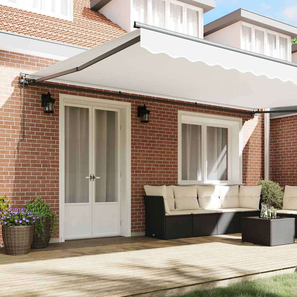 vidaXL Cortina Retractabilă Alb 500x300 cm țesătură