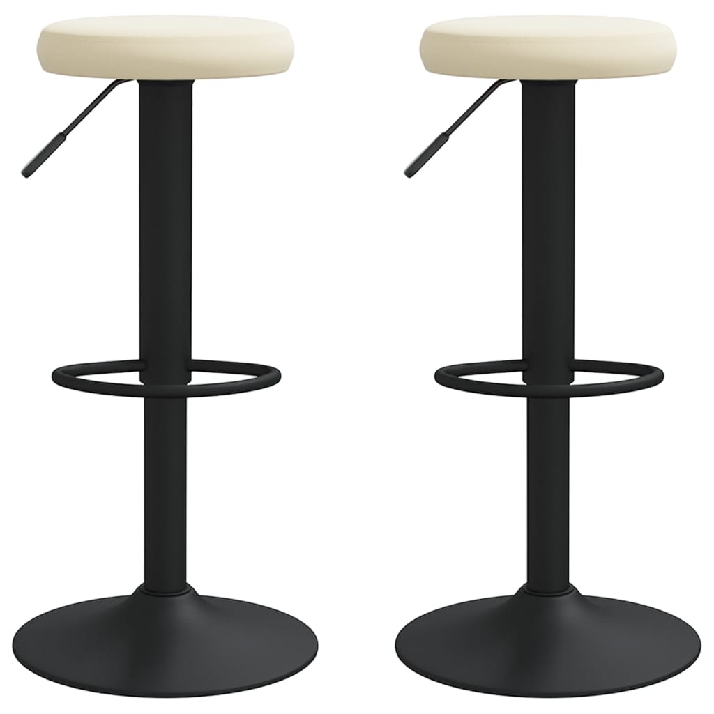 vidaXL Scaune de bar, 2 buc., crem, catifea vidaXL Scaune de bar, 2 buc., crem, catifea