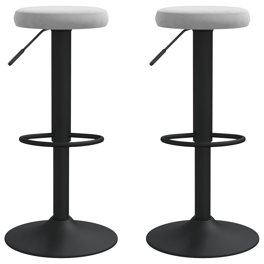 vidaXL Scaune de bar, 2 buc., gri deschis, catifea vidaXL Scaune de bar, 2 buc., gri deschis, catifea
