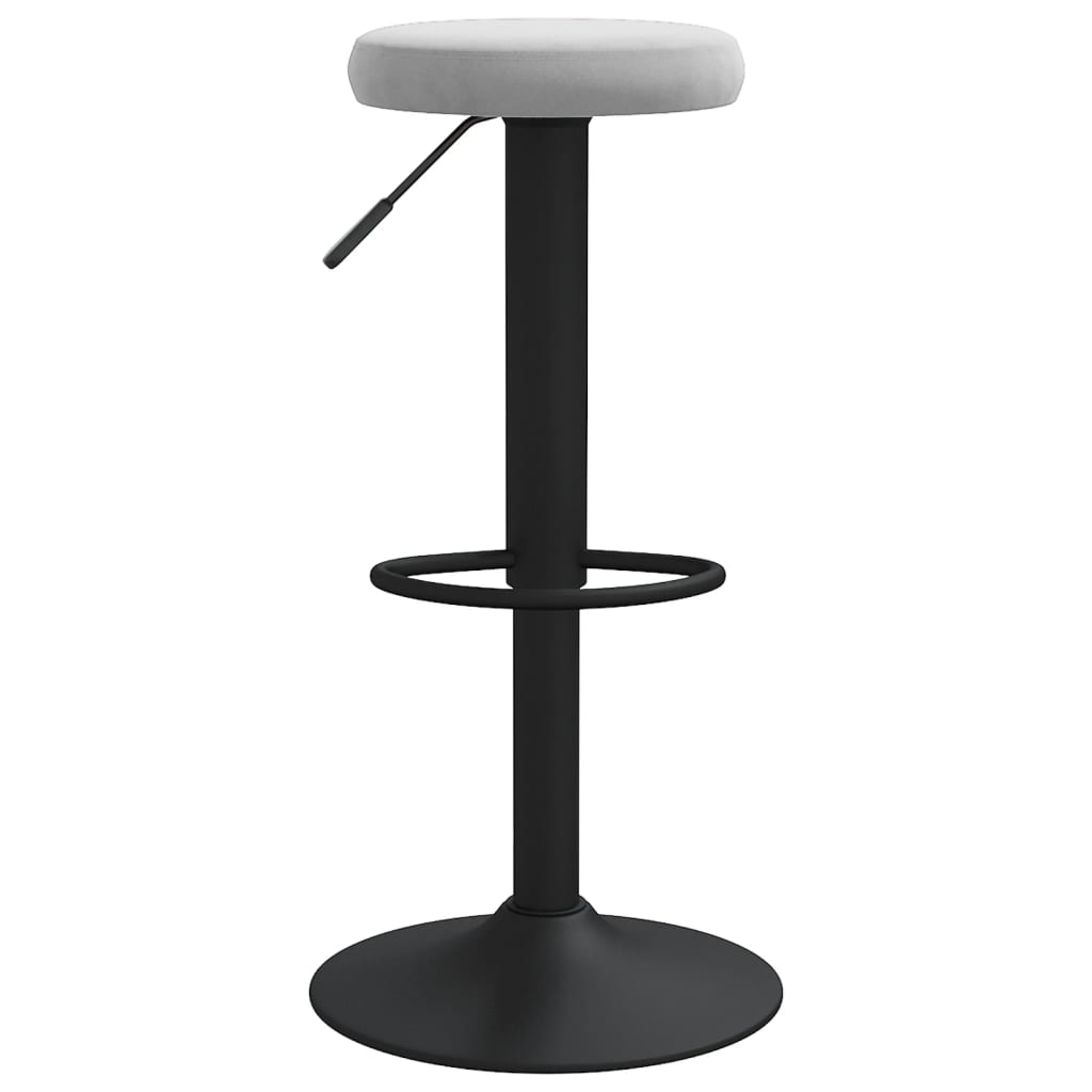 vidaXL Scaune de bar, 2 buc., gri deschis, catifea vidaXL Scaune de bar, 2 buc., gri deschis, catifea