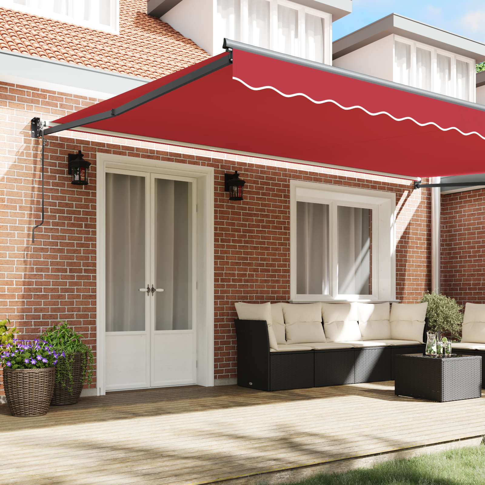 vidaXL Paravan Automată Retractable Roșu 500x300 cm vidaXL Paravan Automată Retractable Roșu 500x300 cm