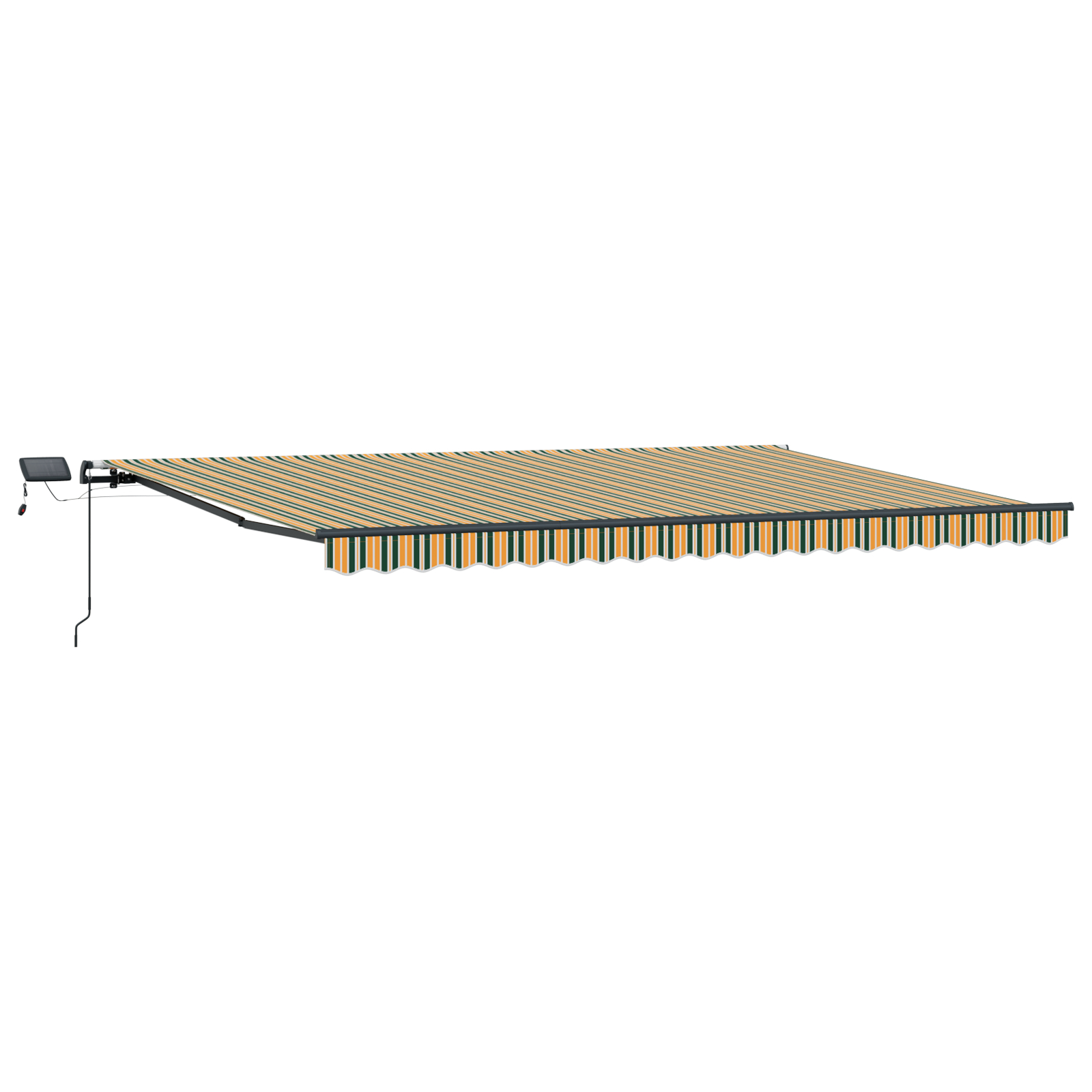 Marquee retractabilă manuală cu LED verde și galben 500x300 cm Marquee retractabilă manuală cu LED verde și galben 500x300 cm